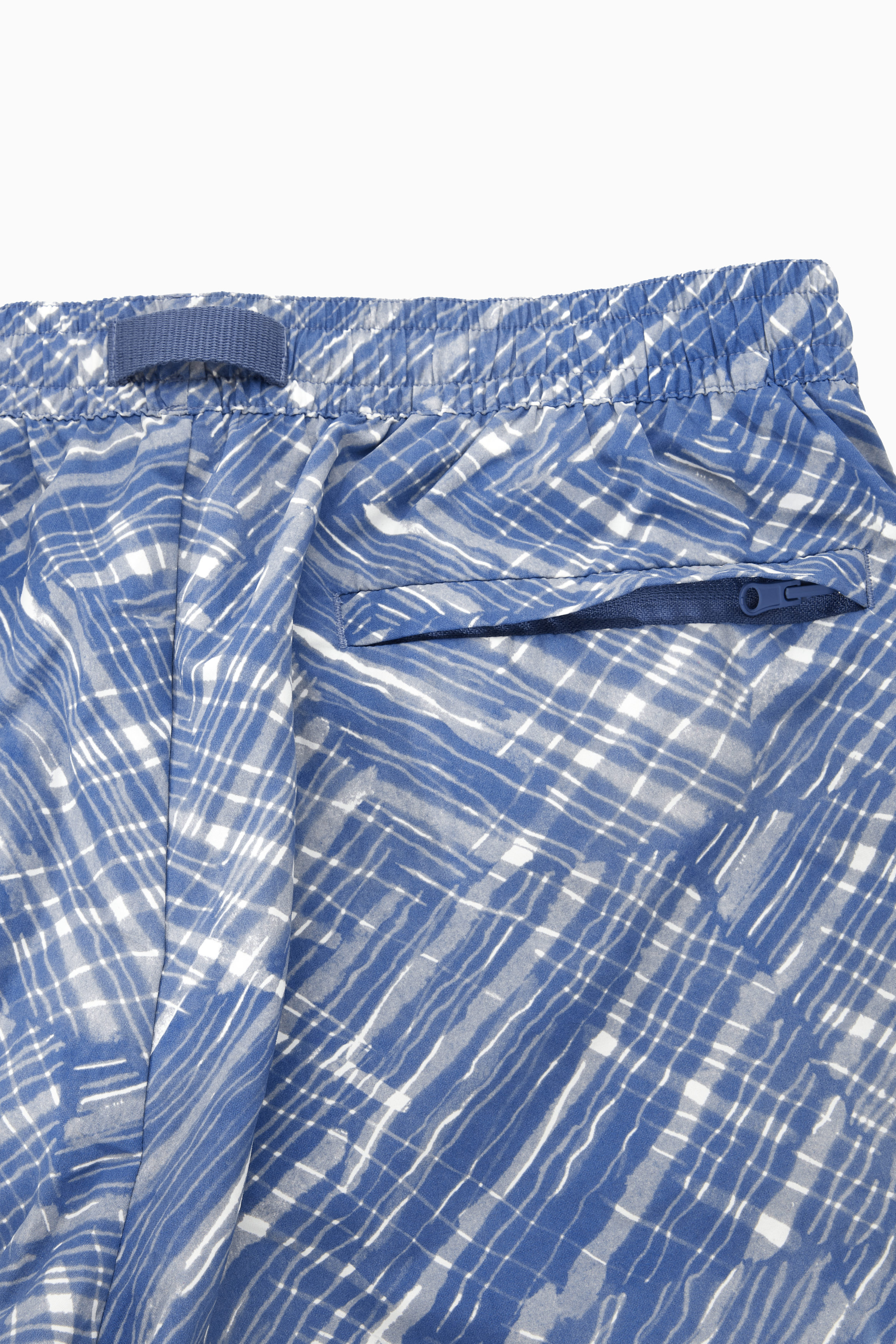 PRINTED PACKABLE SWIM SHORTS - WASHED BLUE / WHITE / PRINTED