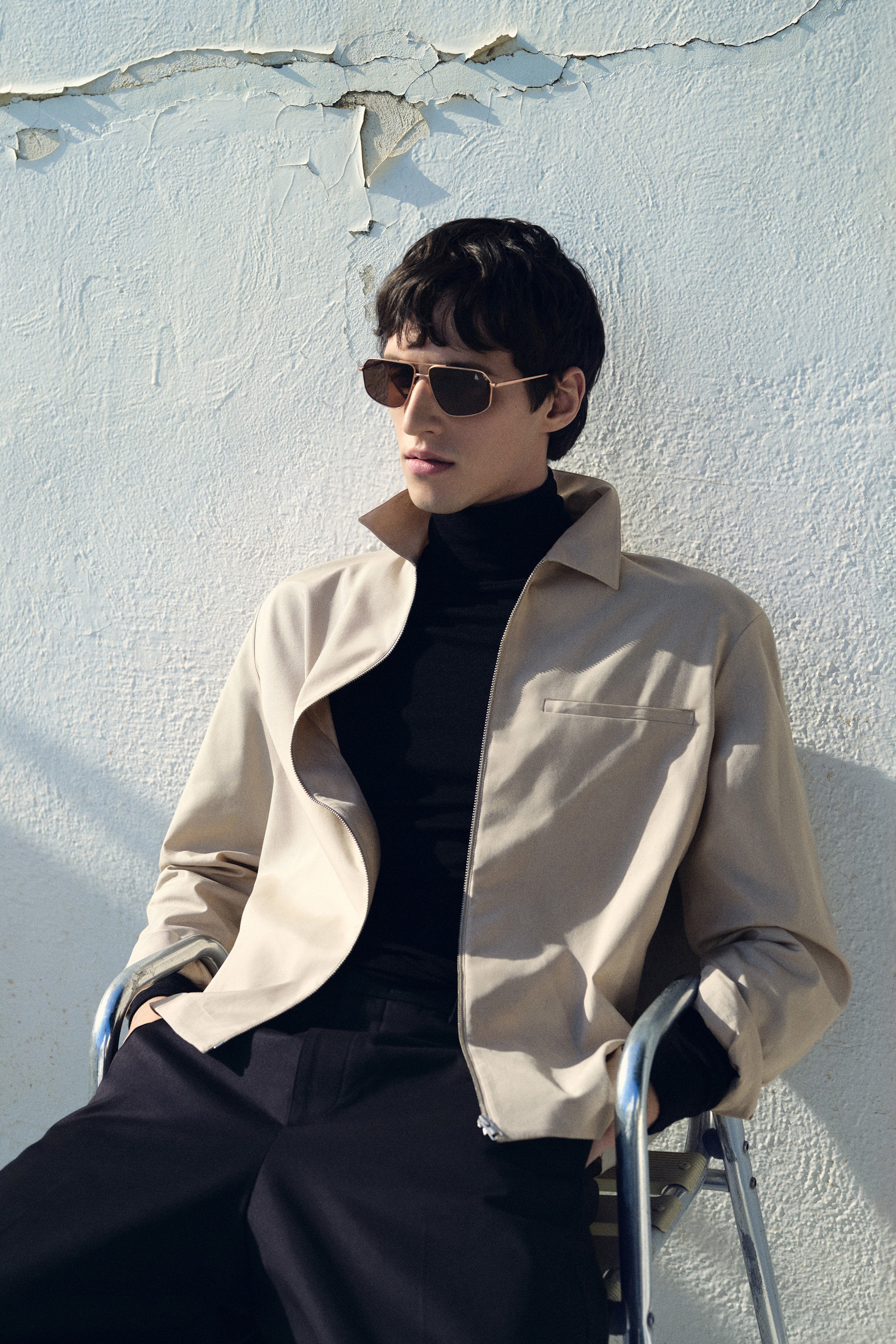 ZIP-UP TWILL OVERSHIRT