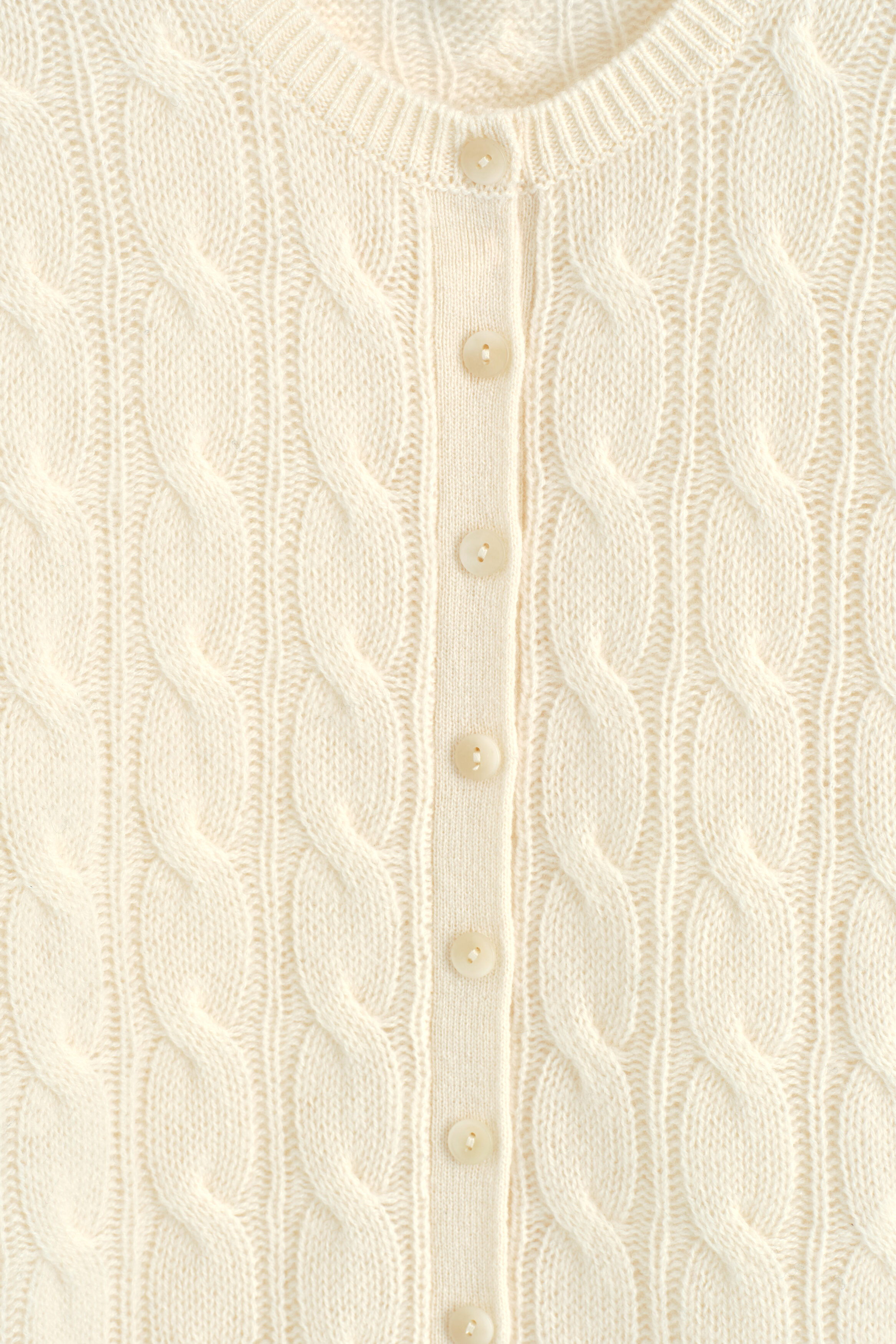 CABLE-KNIT CASHMERE CARDIGAN - IVORY | COS US