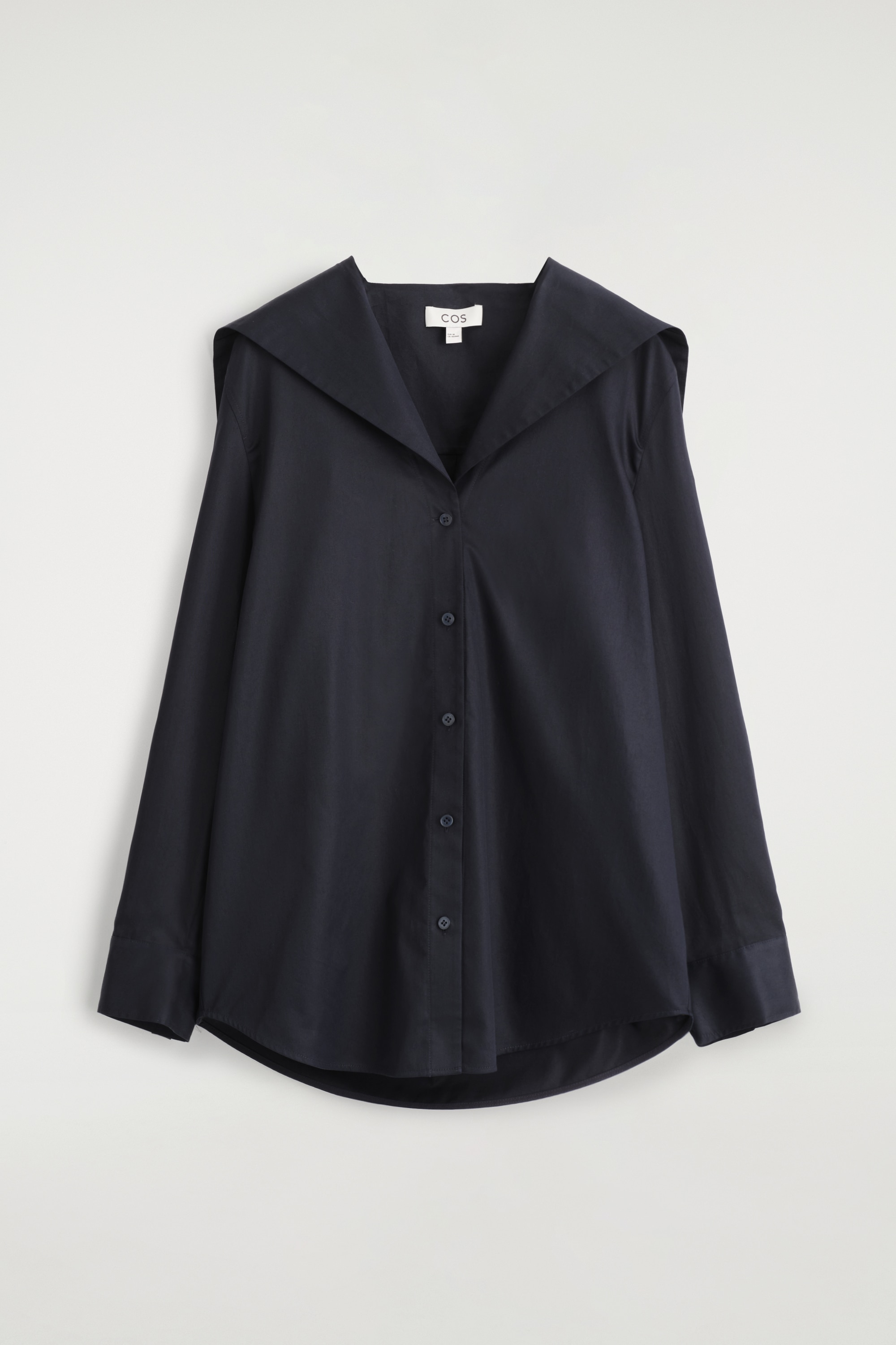 SAILOR-COLLAR COTTON SHIRT - AZUL MARINO