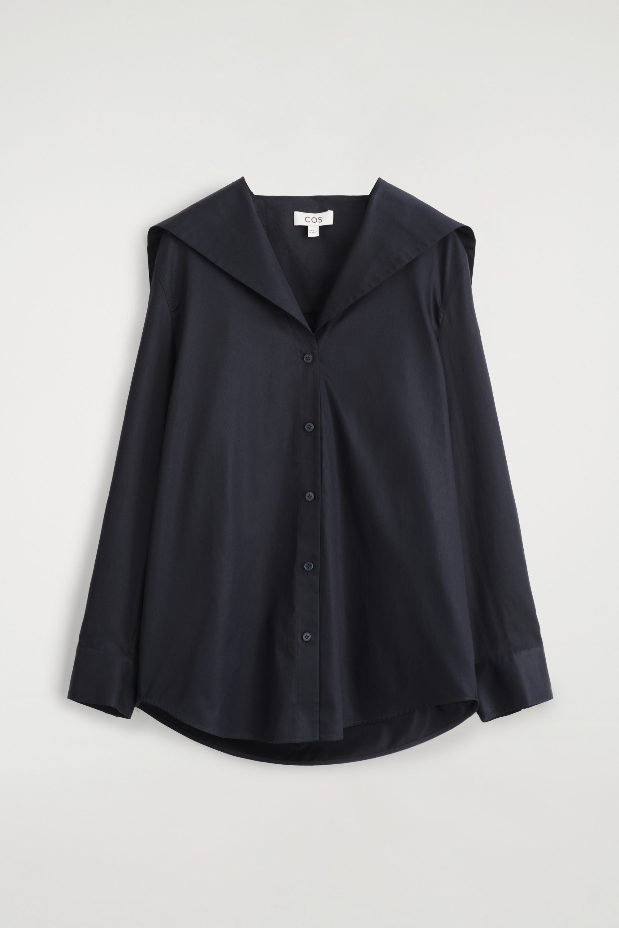 SAILOR-COLLAR COTTON SHIRT - NAVY | COS US