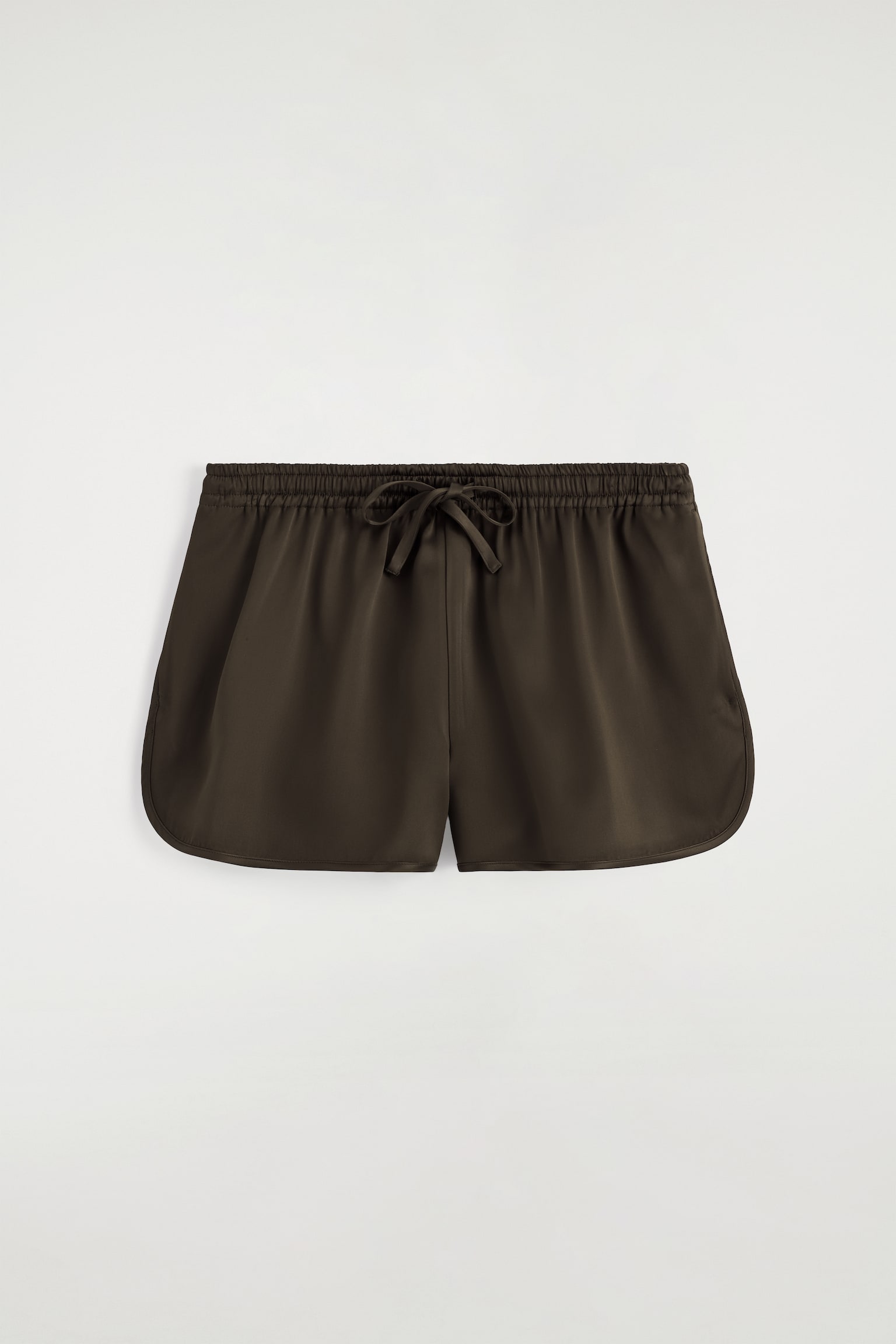 SATIN TRACK SHORTS - חום - 1