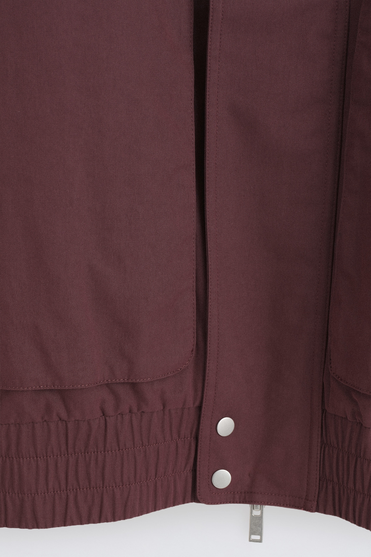 PADDED MOCK-NECK BOMBER JACKET — BURGUNDY
