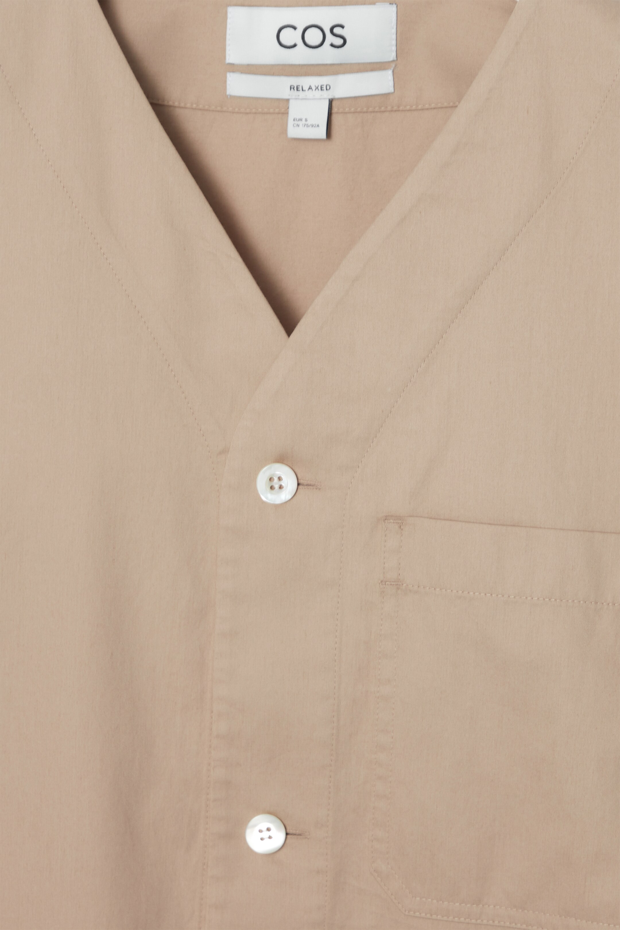 Ingrandisci l'immagine: RELAXED COLLARLESS COTTON SHIRT - BEIGE - UOMO | H&M CH 2