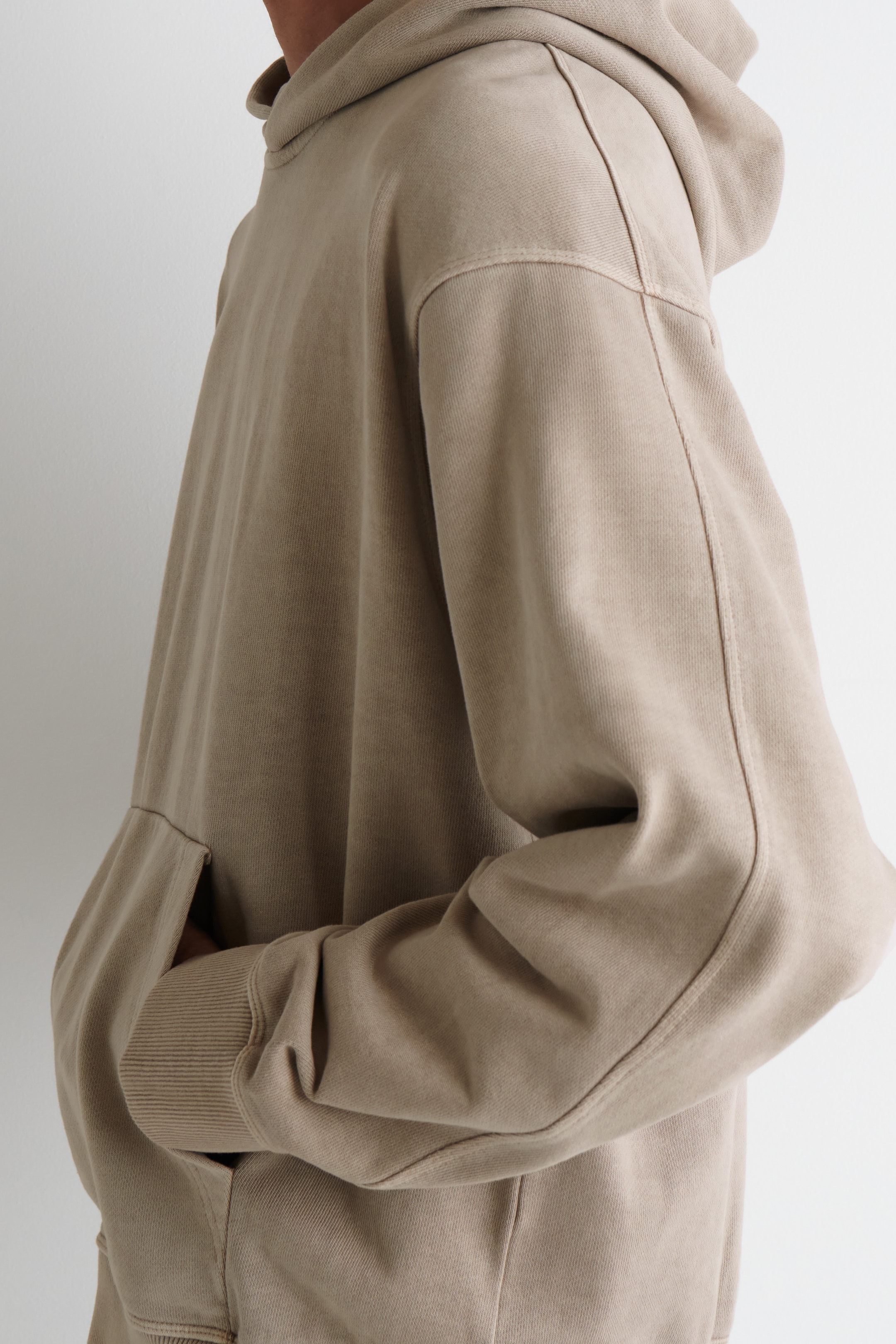 View larger image: WASHED COTTON-JERSEY HOODIE - MOLE - Men | H&M GB 3