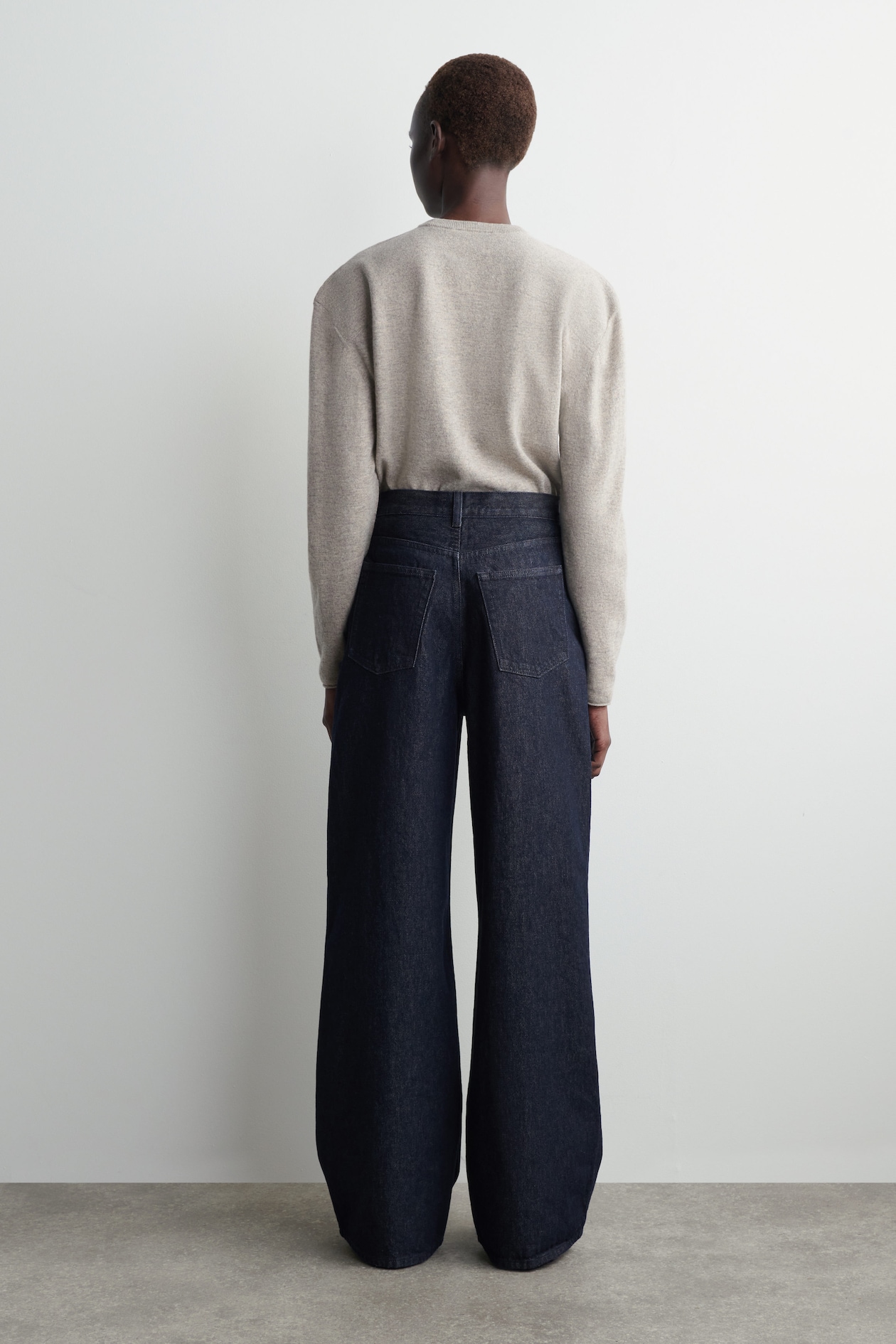 DIAL WIDE-LEG JEANS — DARK BLUE