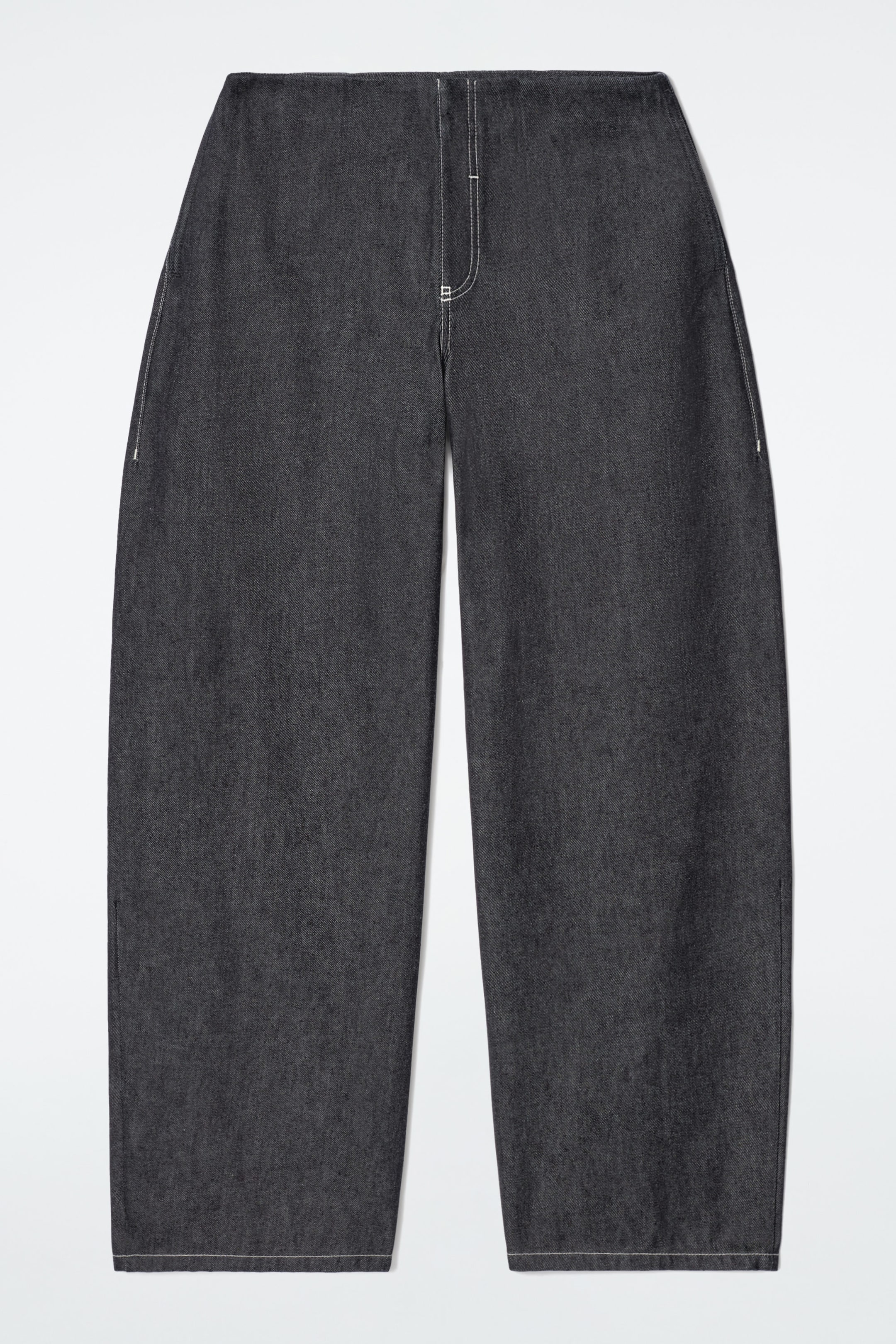 DENIM BARREL-LEG JEANS