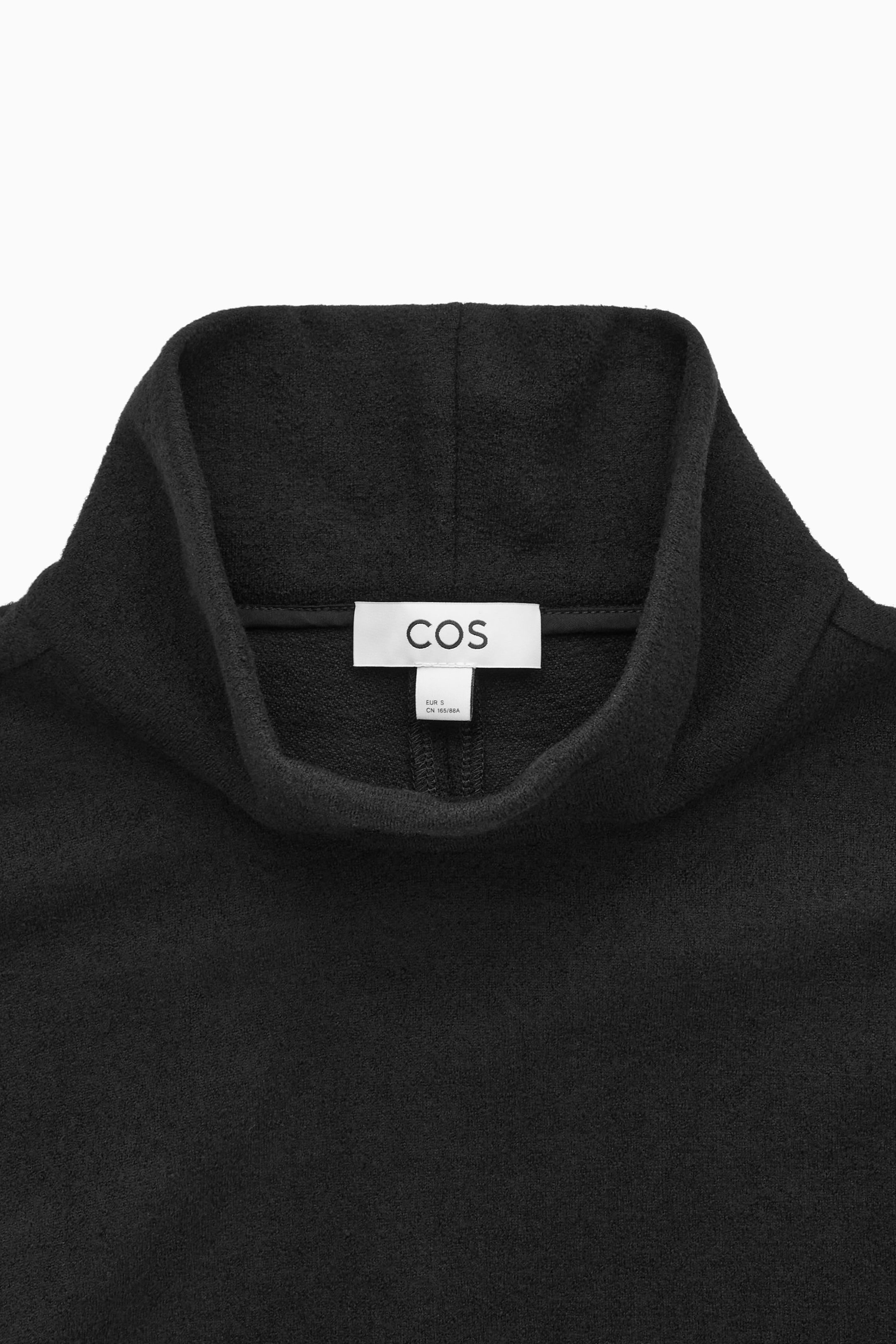 FUNNEL-NECK BOILED WOOL TOP