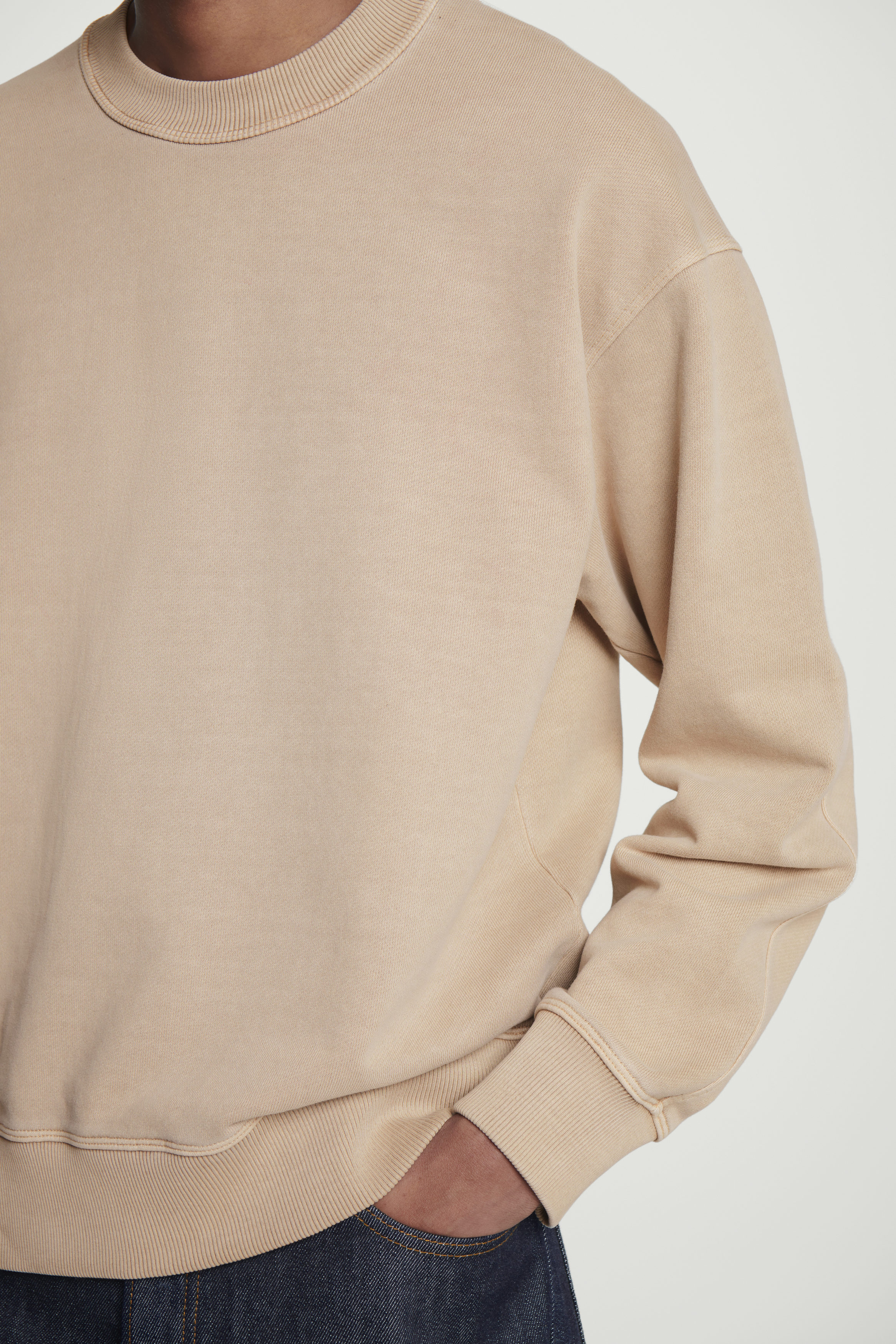スウェット・トレーナー Stone  Beige Cotton Sweatshirt Stone Island Organic Cotton Garment Dyed Sweatshirt Beige