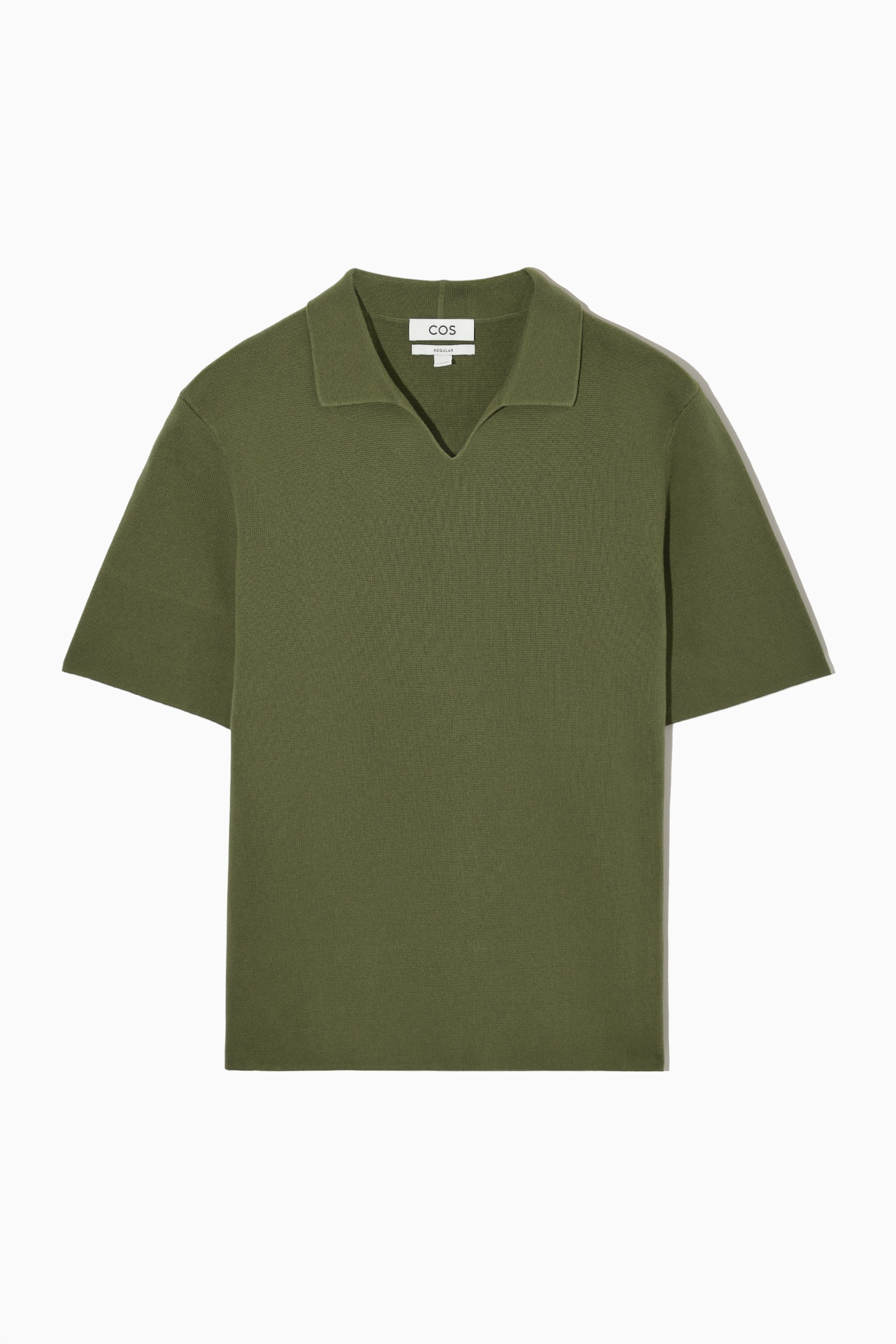 REGULAR-FIT KNITTED POLO SHIRT - KHAKI