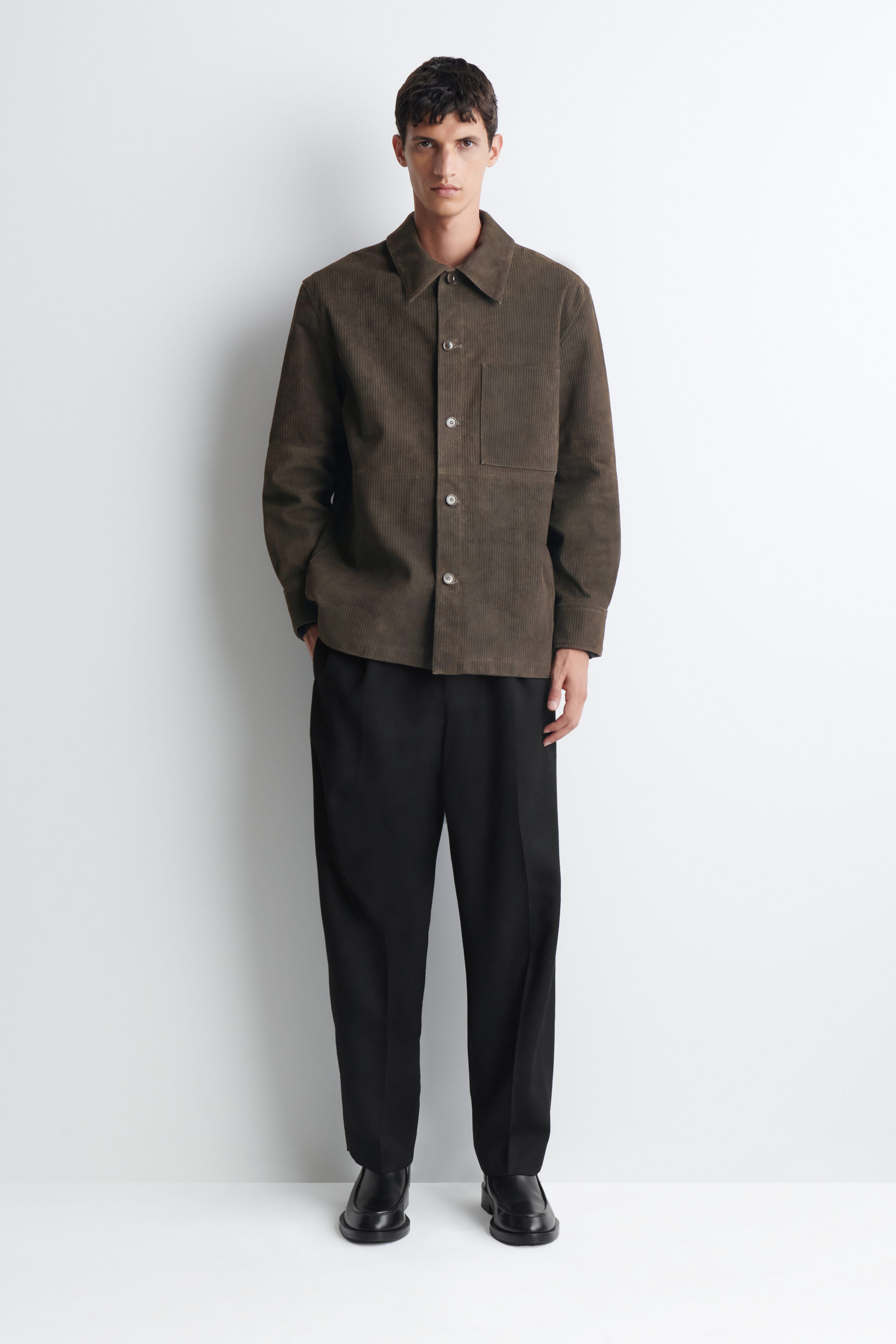 CORDED SUEDE OVERSHIRT - thumbnail 2