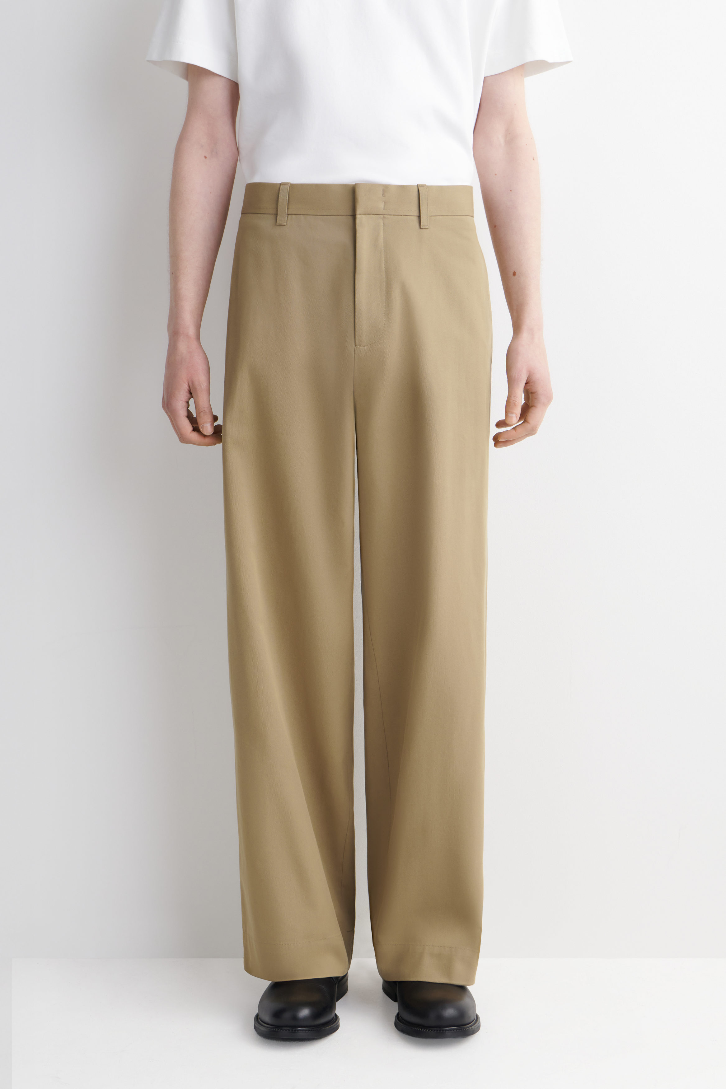 COTTON WIDE-LEG CHINOS - BEIGE | COS DK