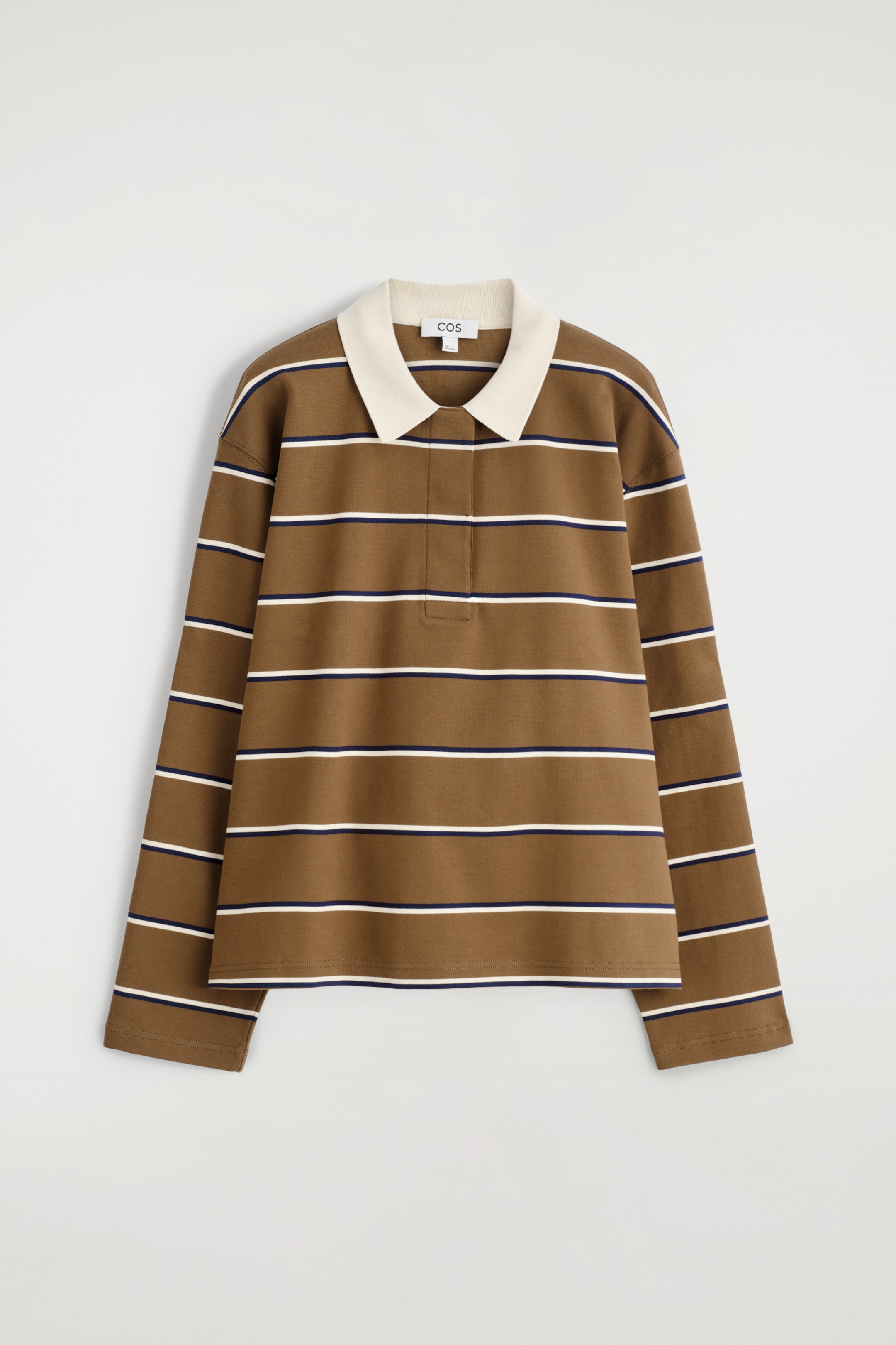 View larger image: STRIPED LONG-SLEEVED POLO SHIRT - BROWN / STRIPED - Ladies | H&M GB 6