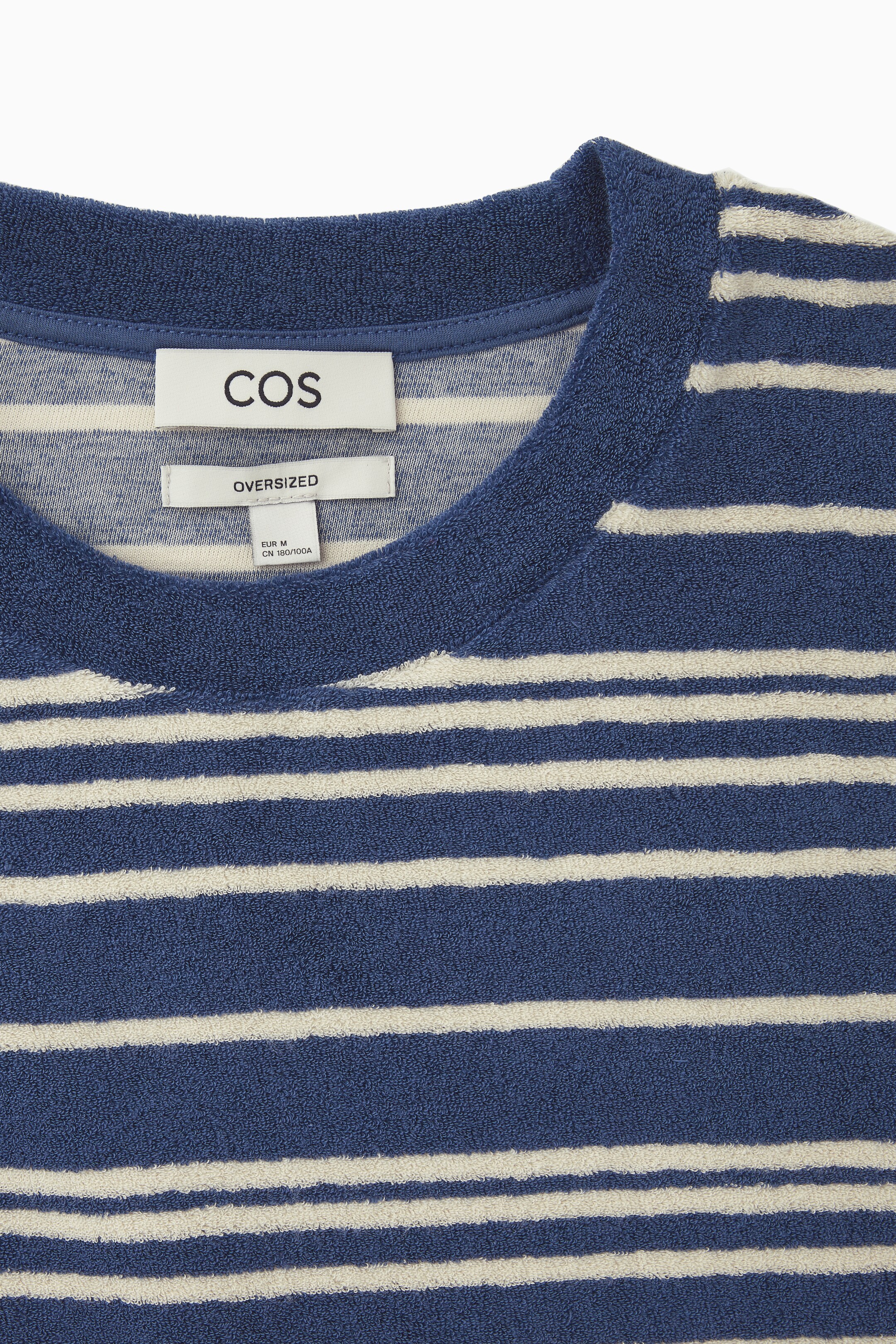 View larger image: OVERSIZED TOWELLING T-SHIRT - NAVY / WHITE / STRIPED - Men | H&M GB 2
