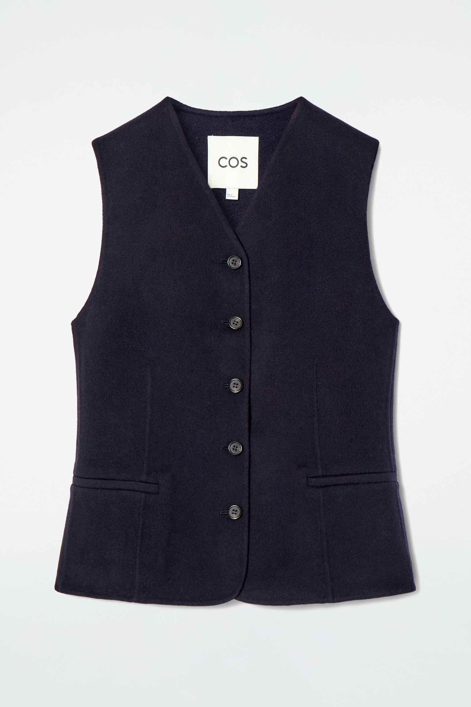 GILET IN LANA DOPPIATA - BLU NAVY