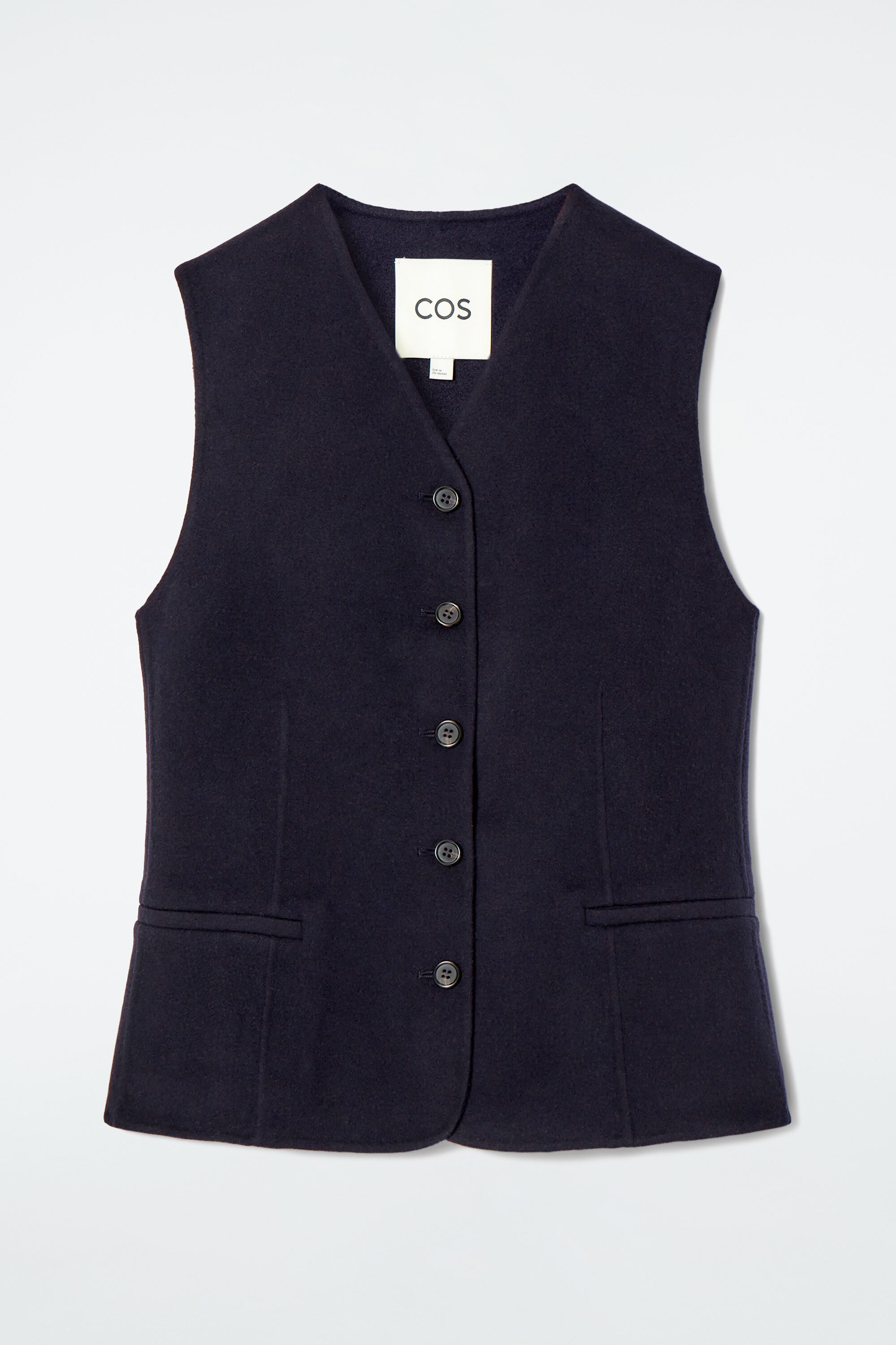 COS BELTED TAILORED VEST ベルト付きベスト BELTED WOOL WAISTCOAT - BLACK | COS