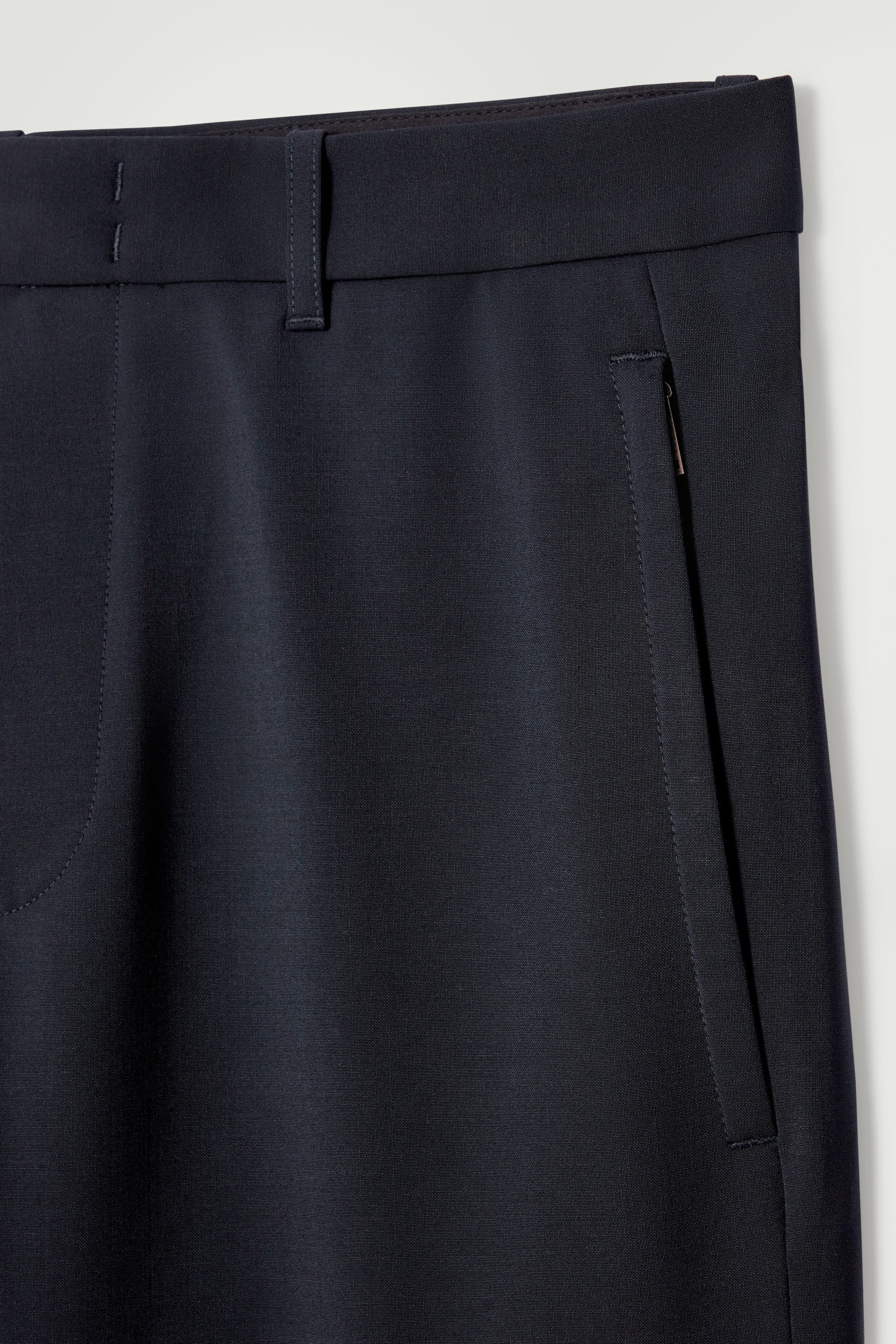 WOOL-BLEND STRAIGHT-LEG PANTS