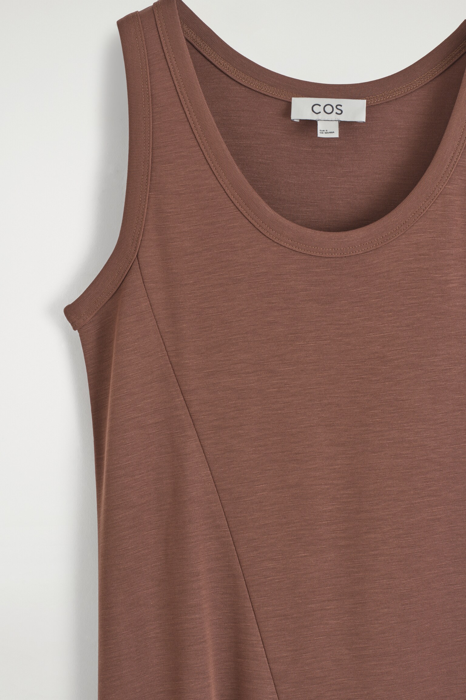 ABITO MIDI ASIMMETRICO IN JERSEY - MARRONE/ROSSO - 7