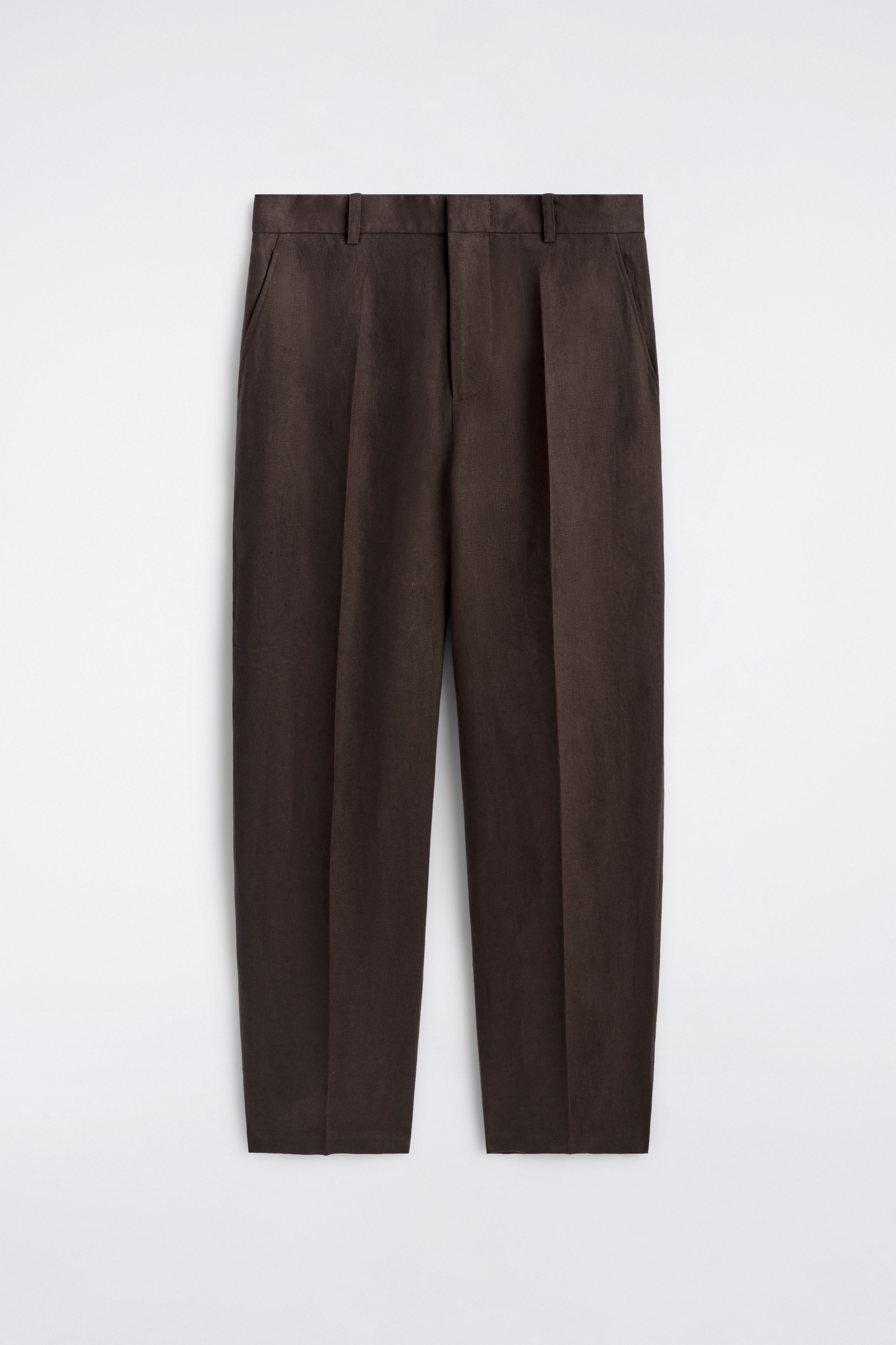 Relaxed linen tapered trousers