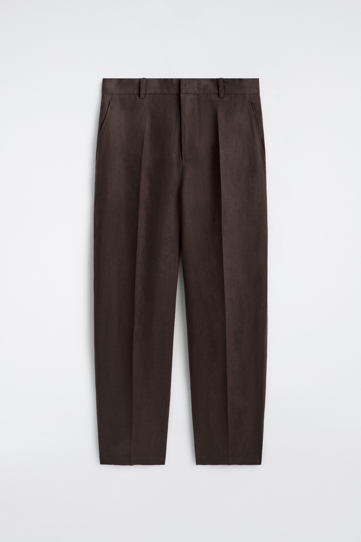 RELAXED LINEN TAPERED TROUSERS