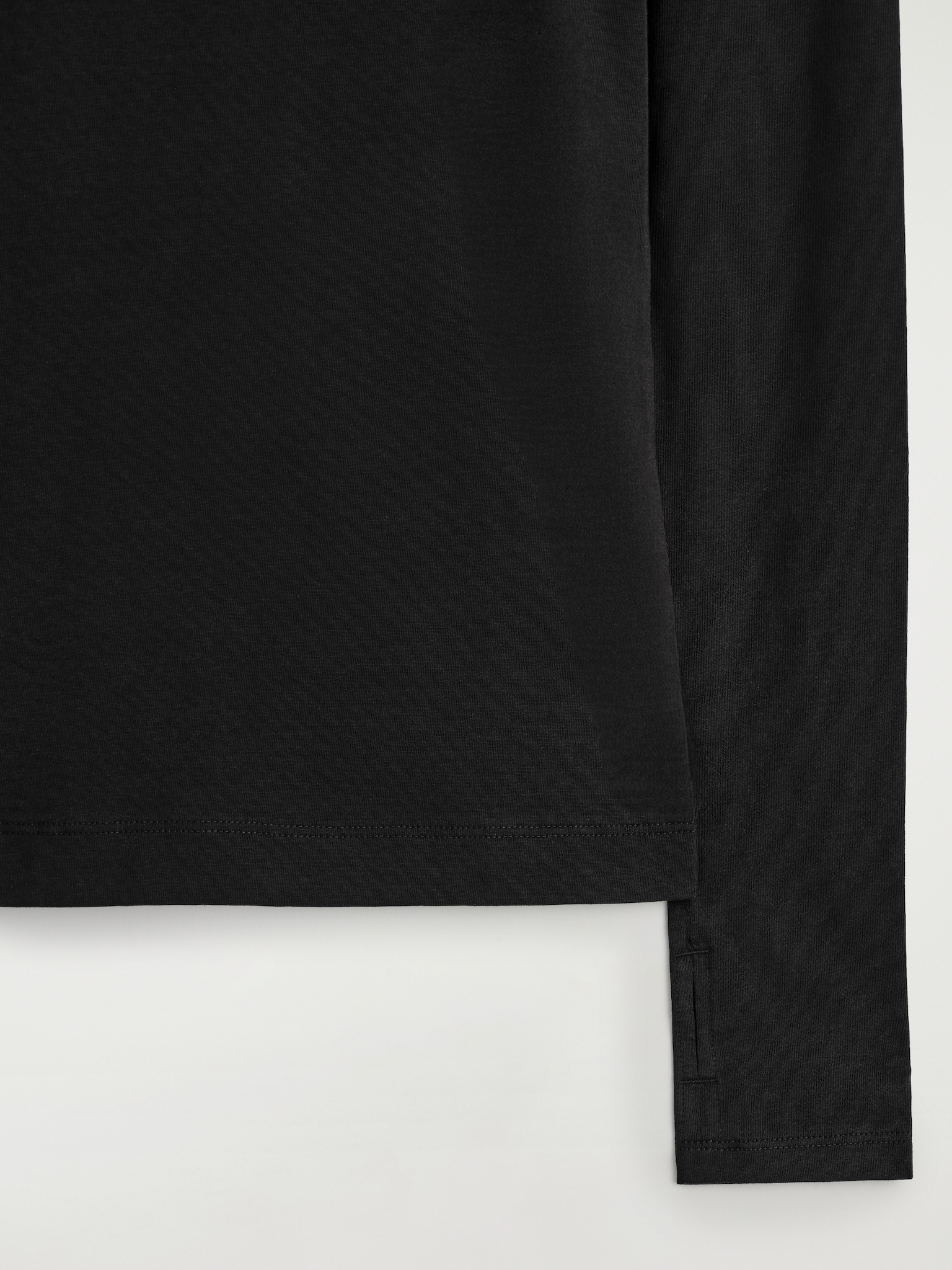 TOP IN COTONE A MANICHE LUNGHE - NERO/BIANCO - 3