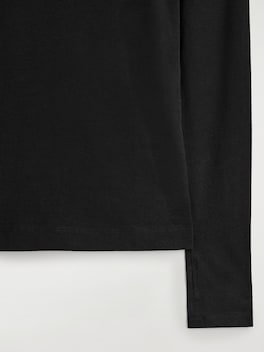 COTTON LONG-SLEEVED TOP — BLACK 7