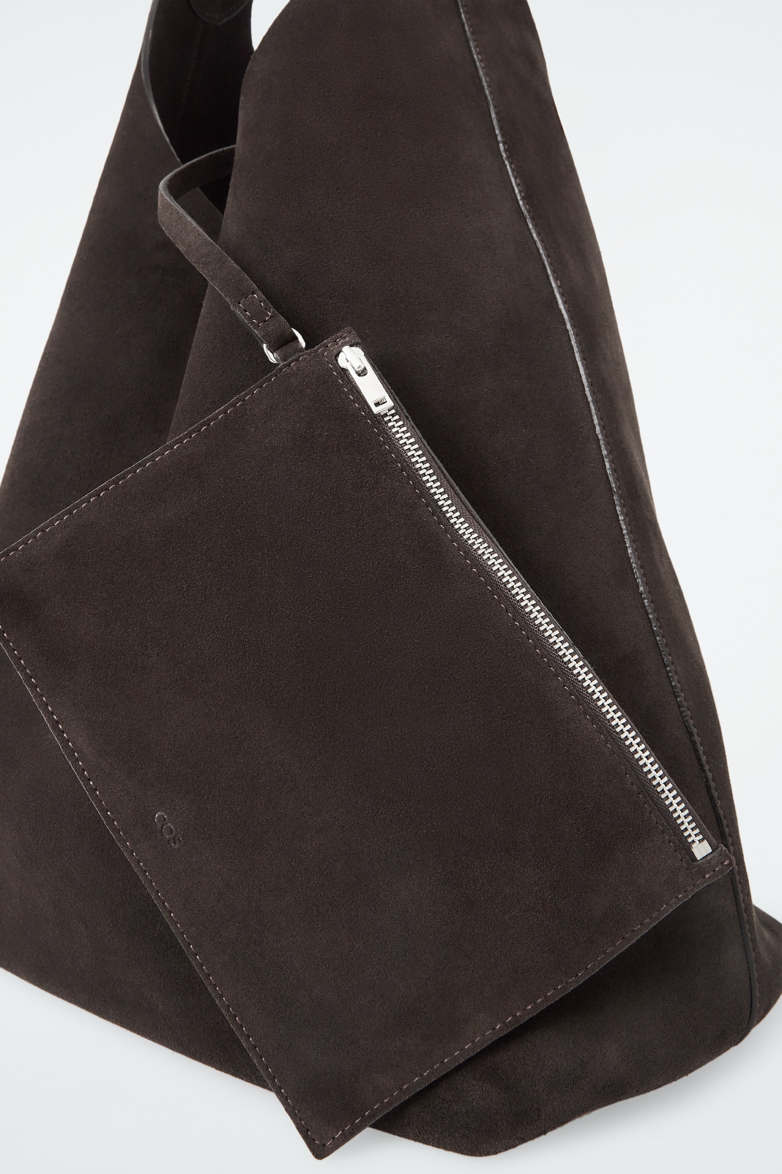 SERIF TOTE BAG - SUEDE - DARK BROWN - 3