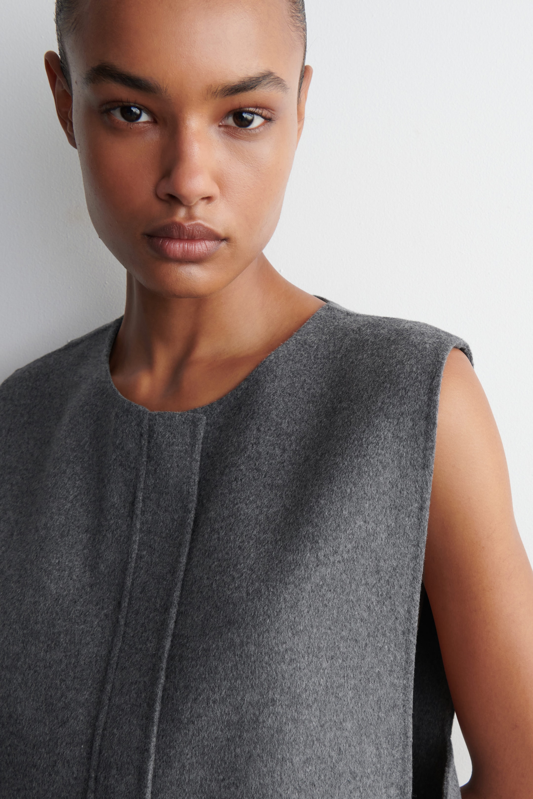 DOUBLE-FACED WOOL HYBRID VEST