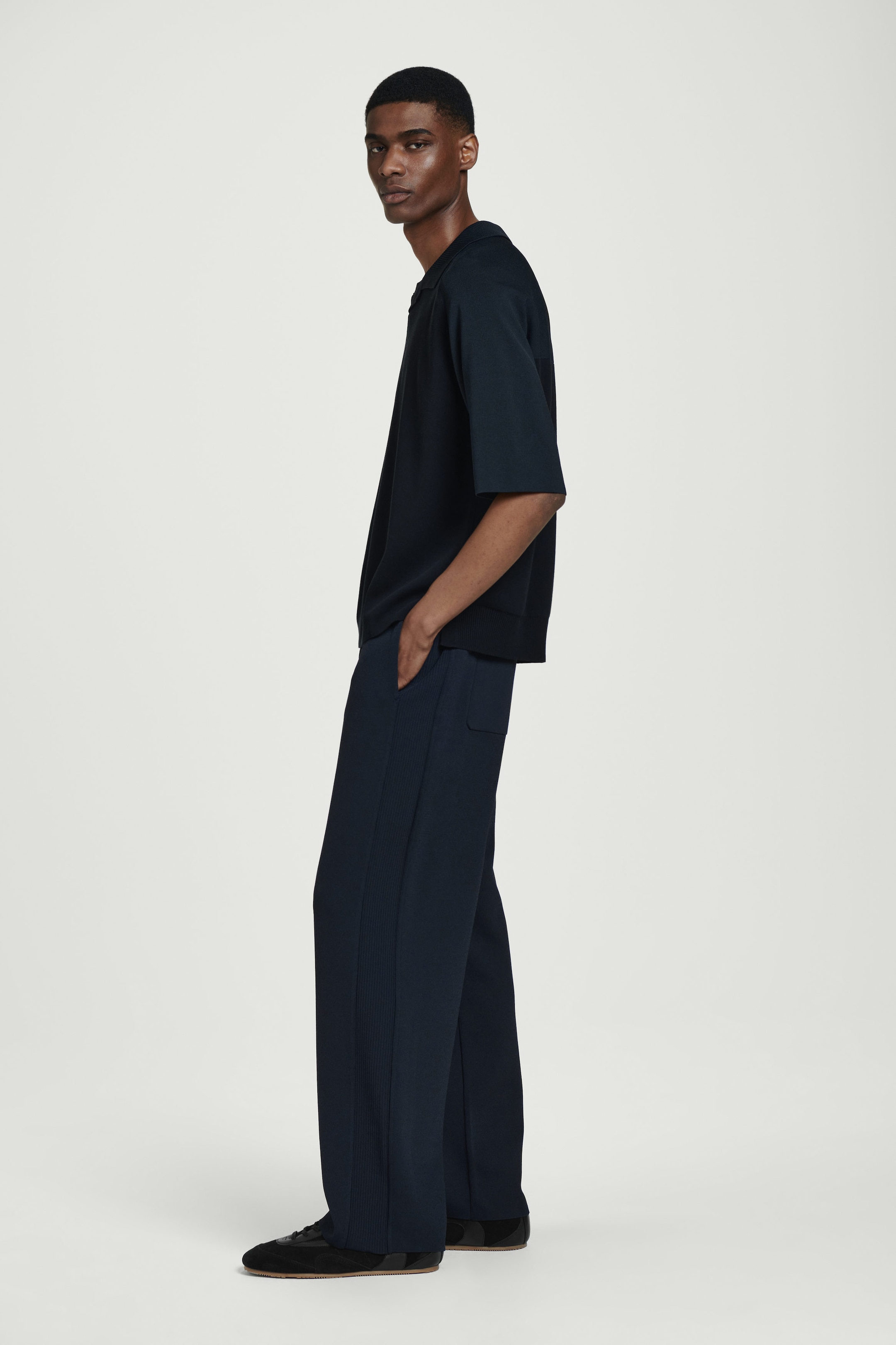 COLOUR-BLOCK DOUBLE-FACED POLO SHIRT