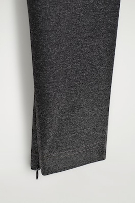 ZIPPED-CUFF LEGGINGS — DARK-GREY MÉLANGE 1