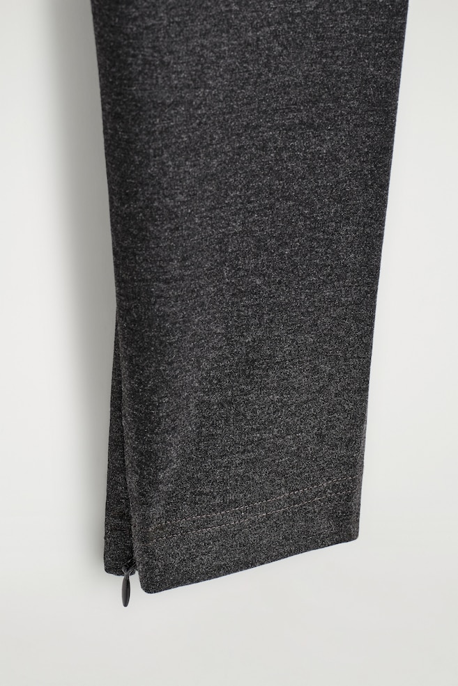 ZIPPED-CUFF LEGGINGS — DARK-GREY MÉLANGE