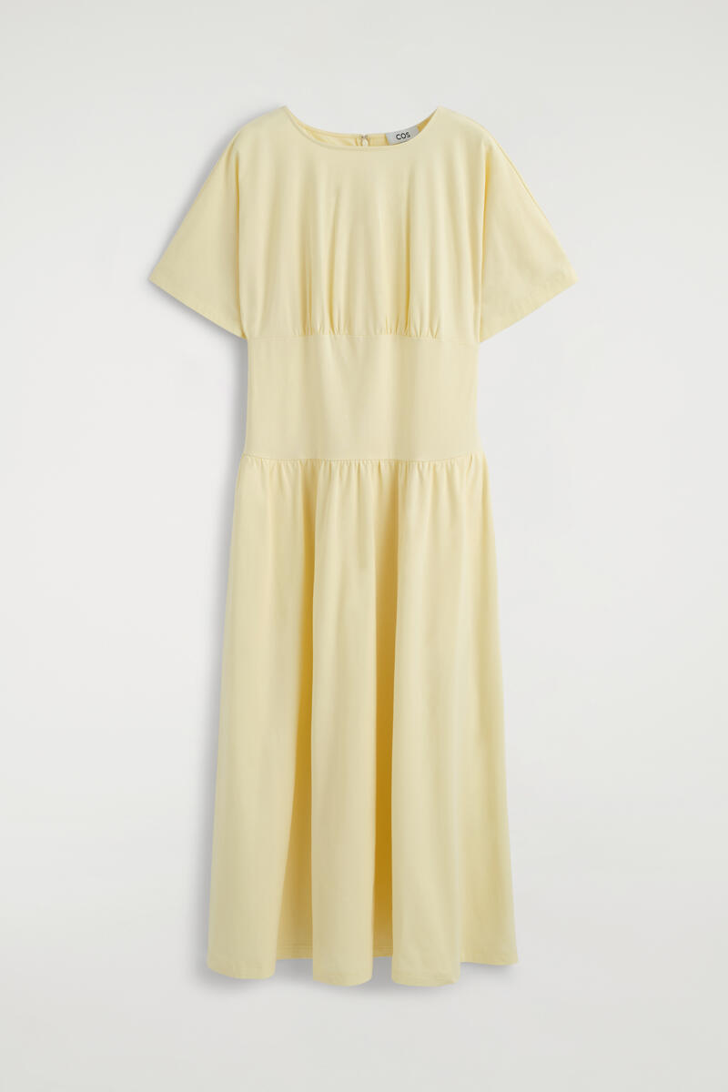 Waisted Cotton Midi Dress