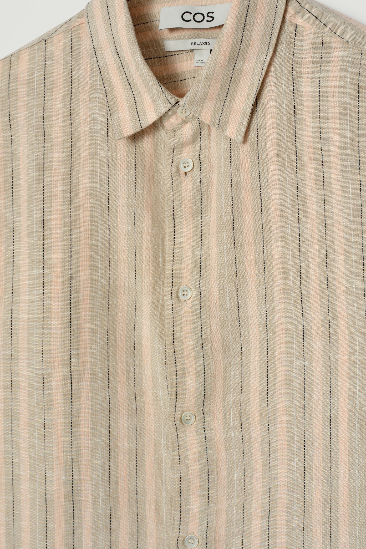 CAMISA DE LINO RELAXED FIT - ALBARICOQUE / RAYAS/BEIGE/RAYAS/BLANCO/AZUL MARINO/TOPO - 4