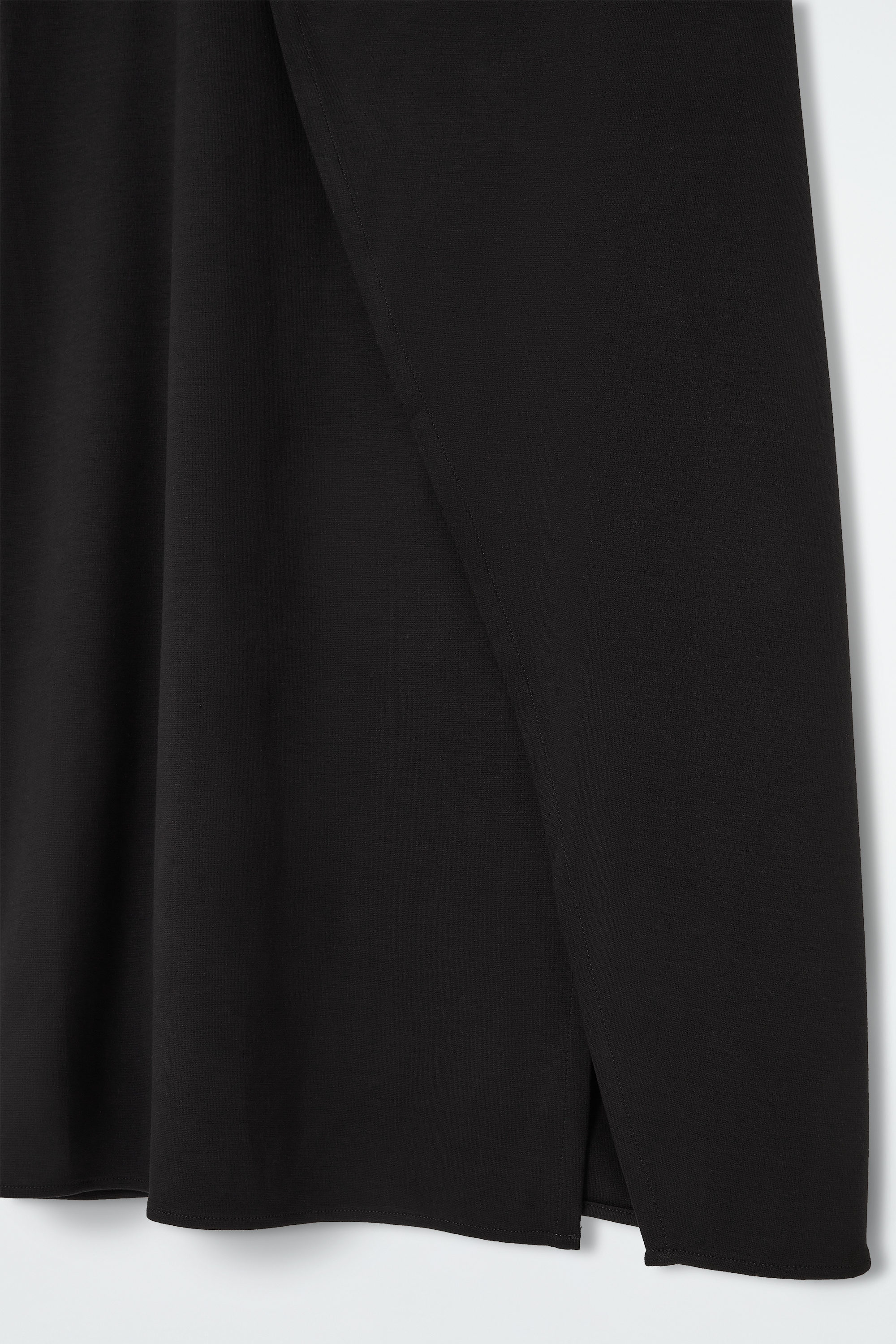 JERSEY WRAP MIDI SKIRT - BLACK | COS