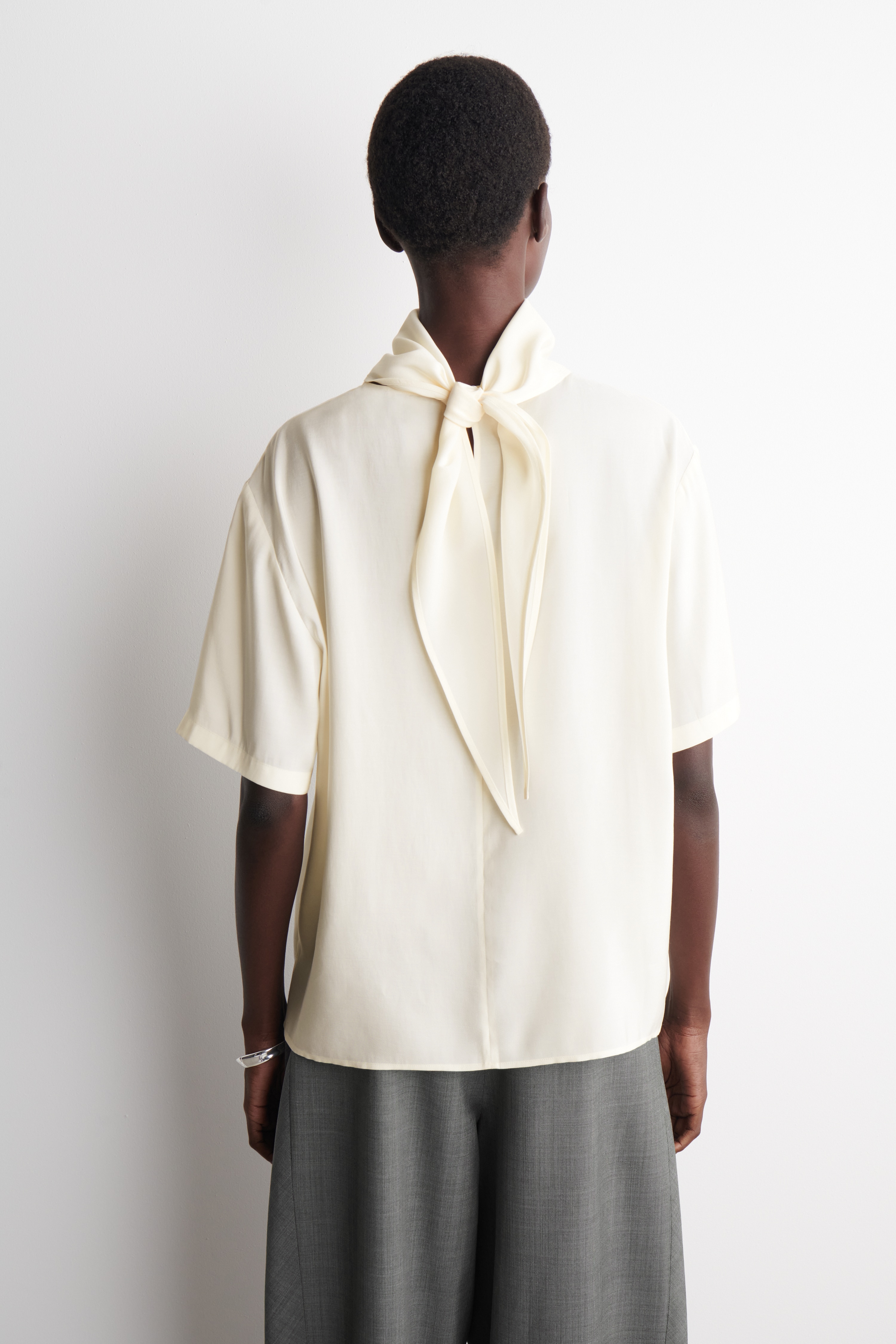 DRAPED SCARF-DETAIL TOP
