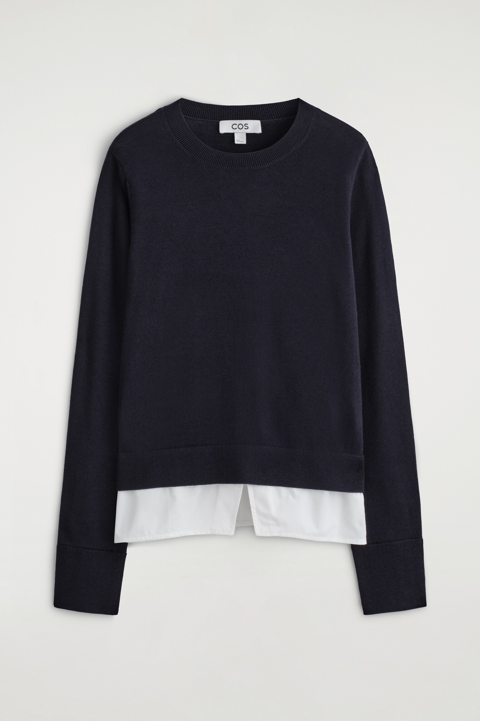 LAYERED MERINO WOOL JUMPER - NAVY - 2
