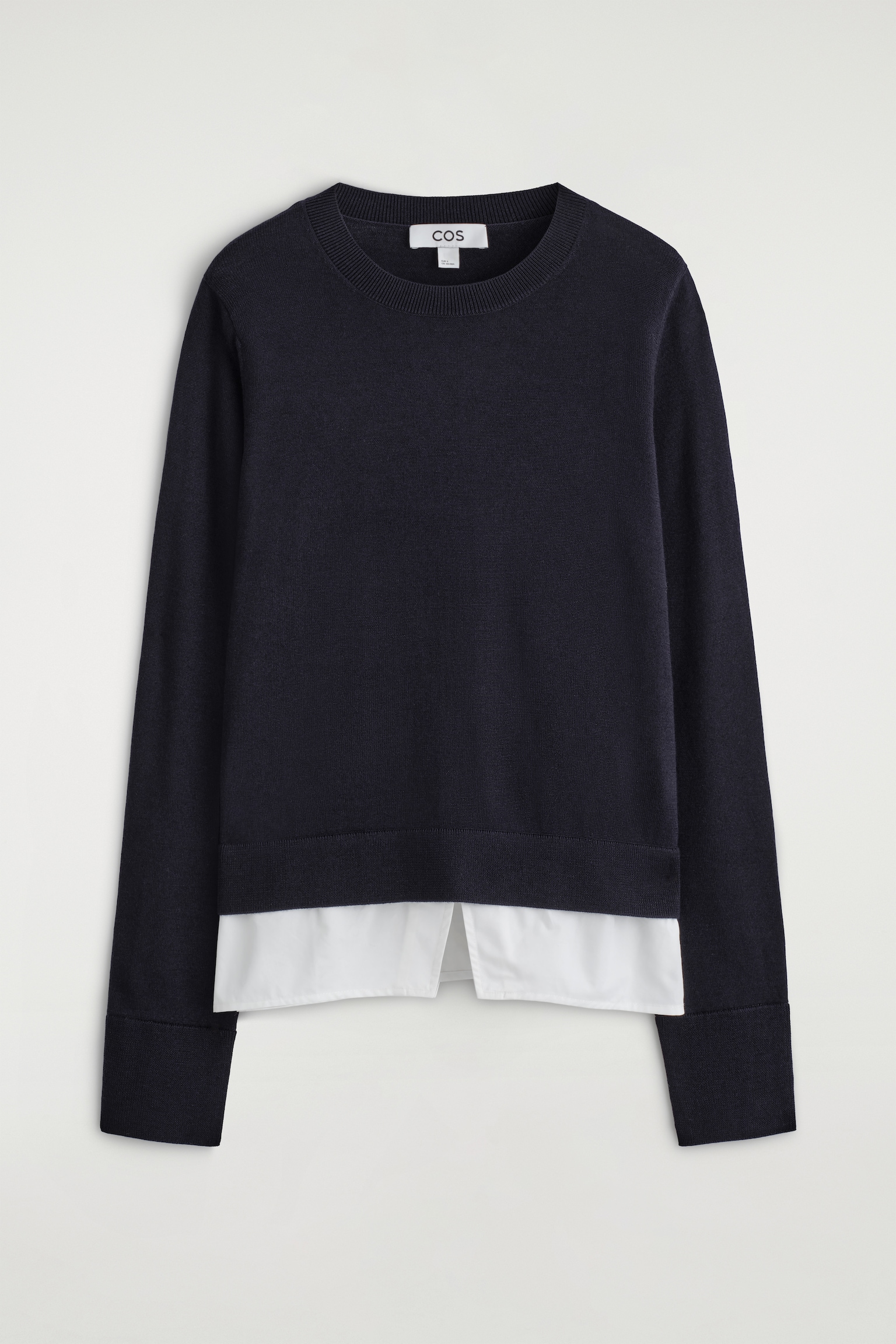 PULL SUPERPOSÉ EN LAINE MÉRINOS - BLEU MARINE - 2