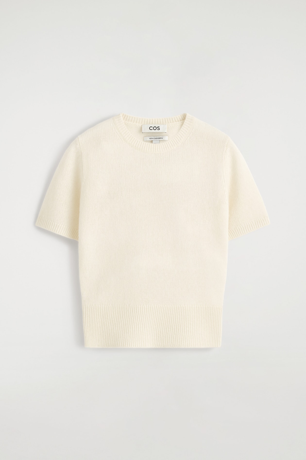 PURE CASHMERE T-SHIRT — CREAM