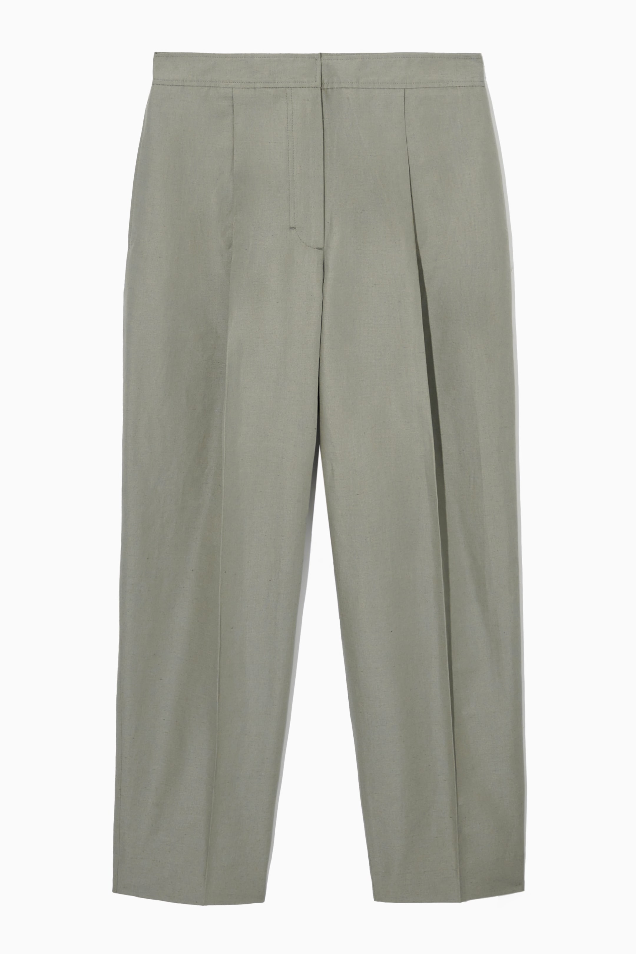 REGULAR LINEN-BLEND TAPERED CHINOS