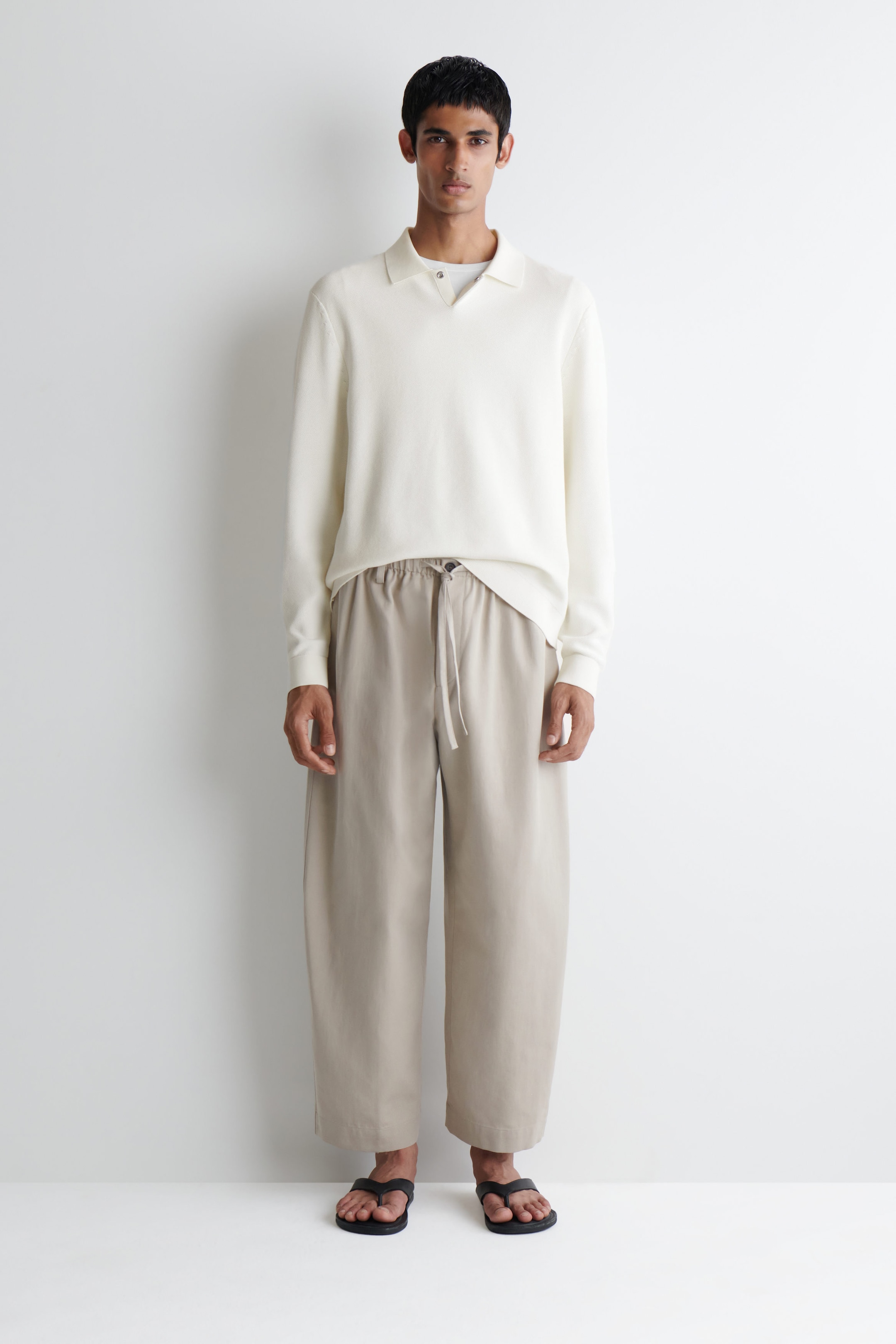 BARREL-LEG DRAWSTRING TROUSERS