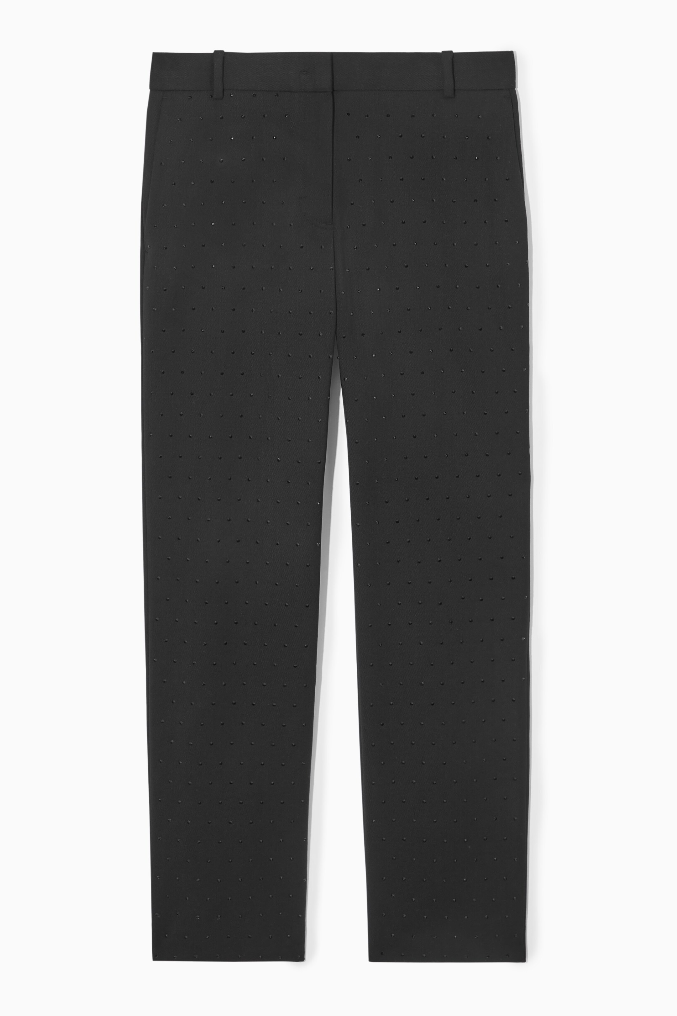 View larger image: DIAMANTÉ-EMBELLISHED WOOL-BLEND TROUSERS - BLACK - Ladies | H&M GB 1