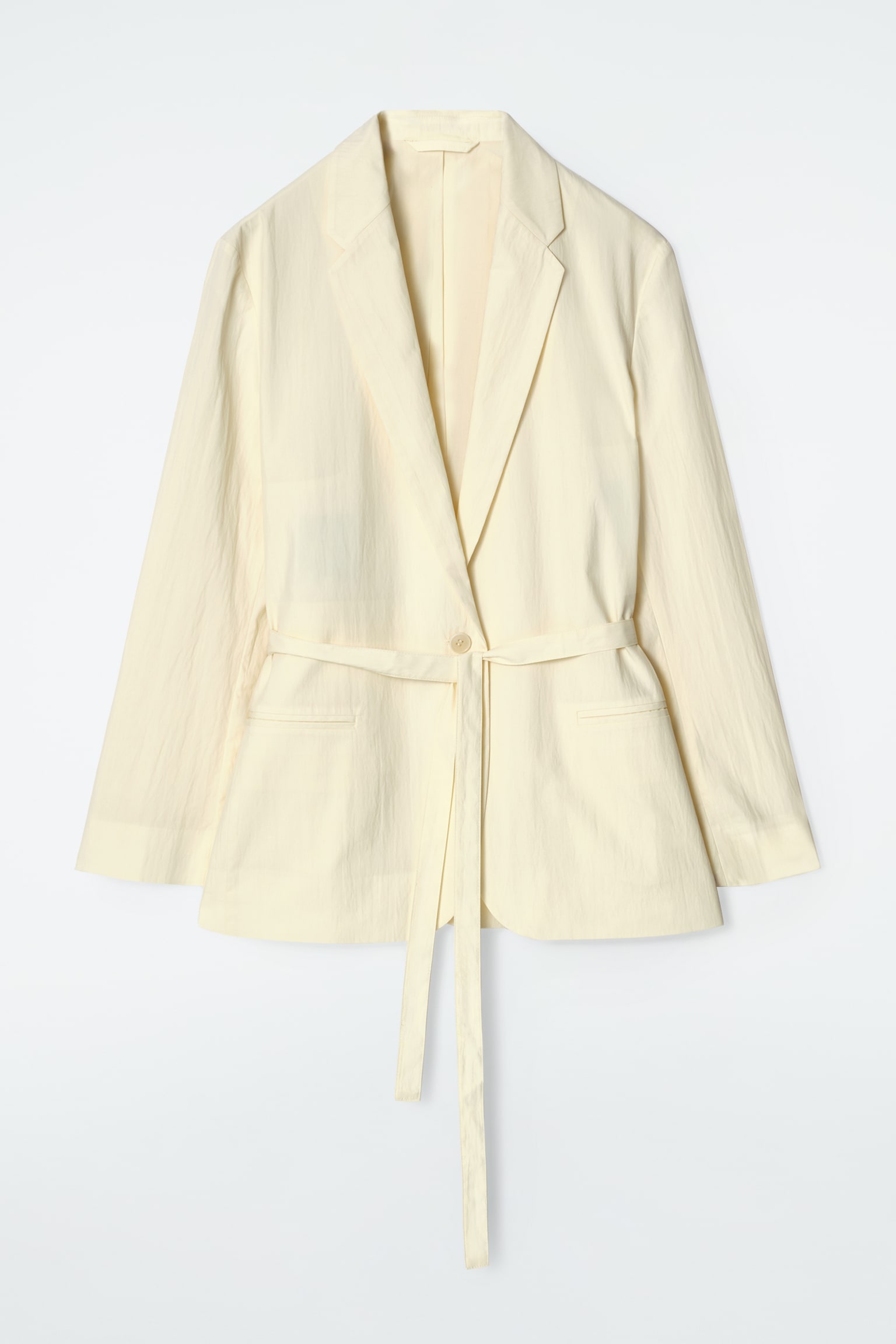 BLAZER DE ALGODÓN CON CINTURÓN - AMARILLO MANTEQUILLA - 2