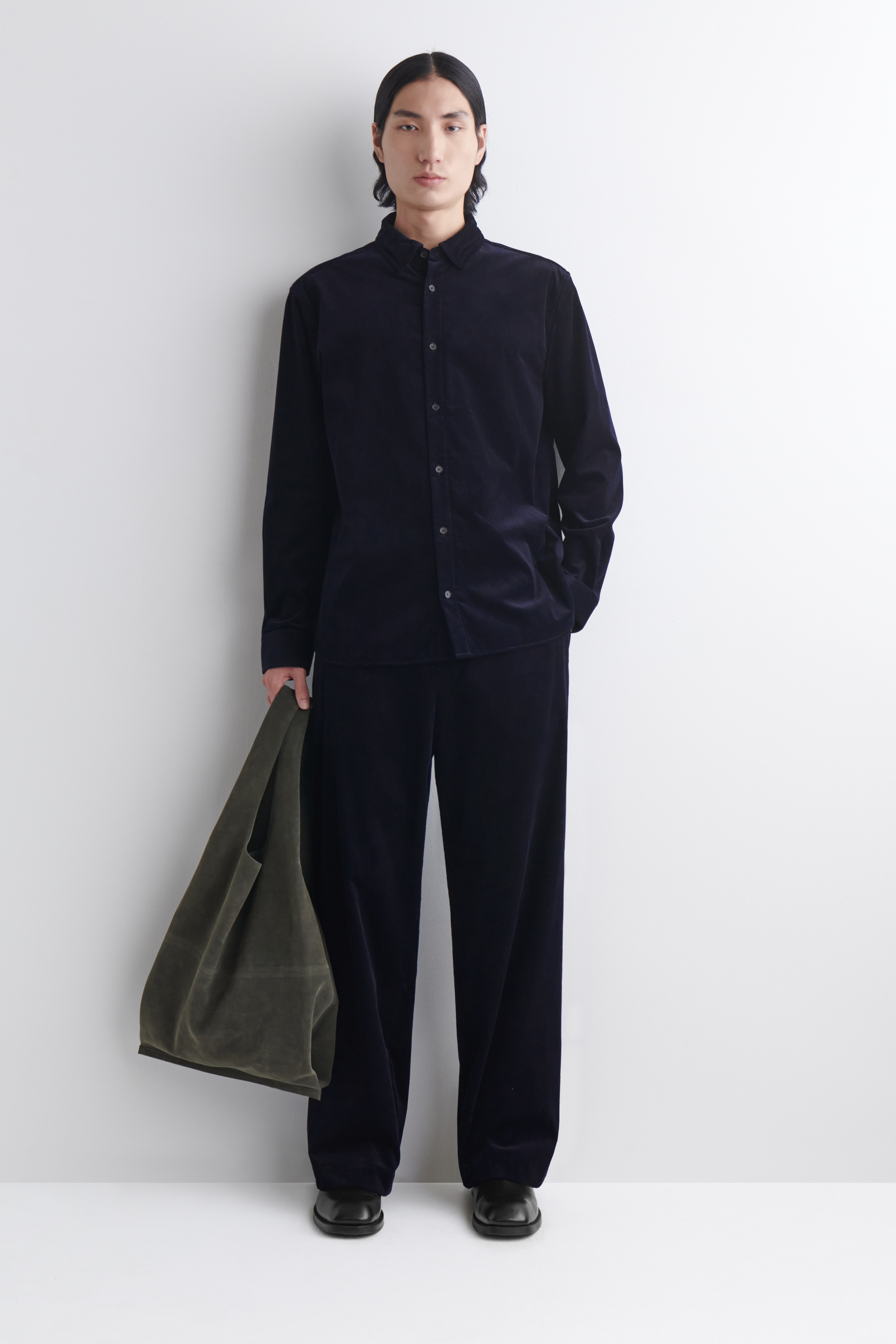 PANTALÓN DE PANA WIDE-LEG - AZUL MARINO