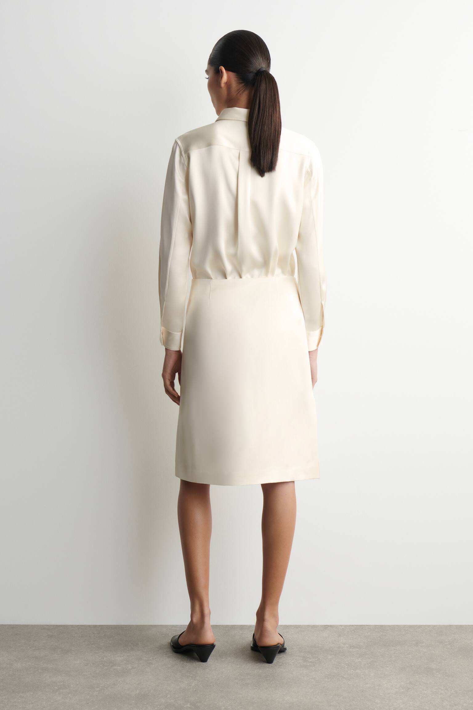 Sateng omslagskjørt-HVIT - 4