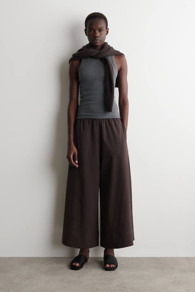 CULOTTES AUS SEERSUCKER - BRAUN/Blau - 1