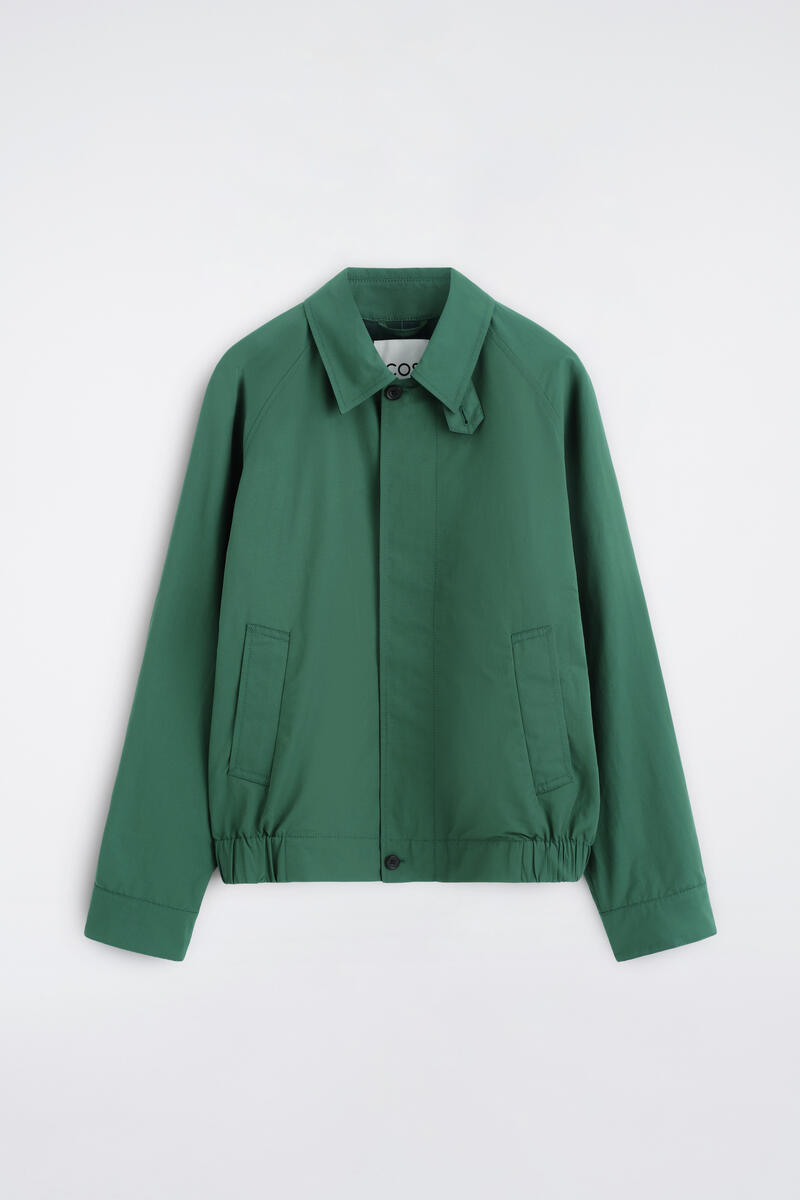 COS Cotton-Nylon Harrington Jacket Green Men's Extra Large