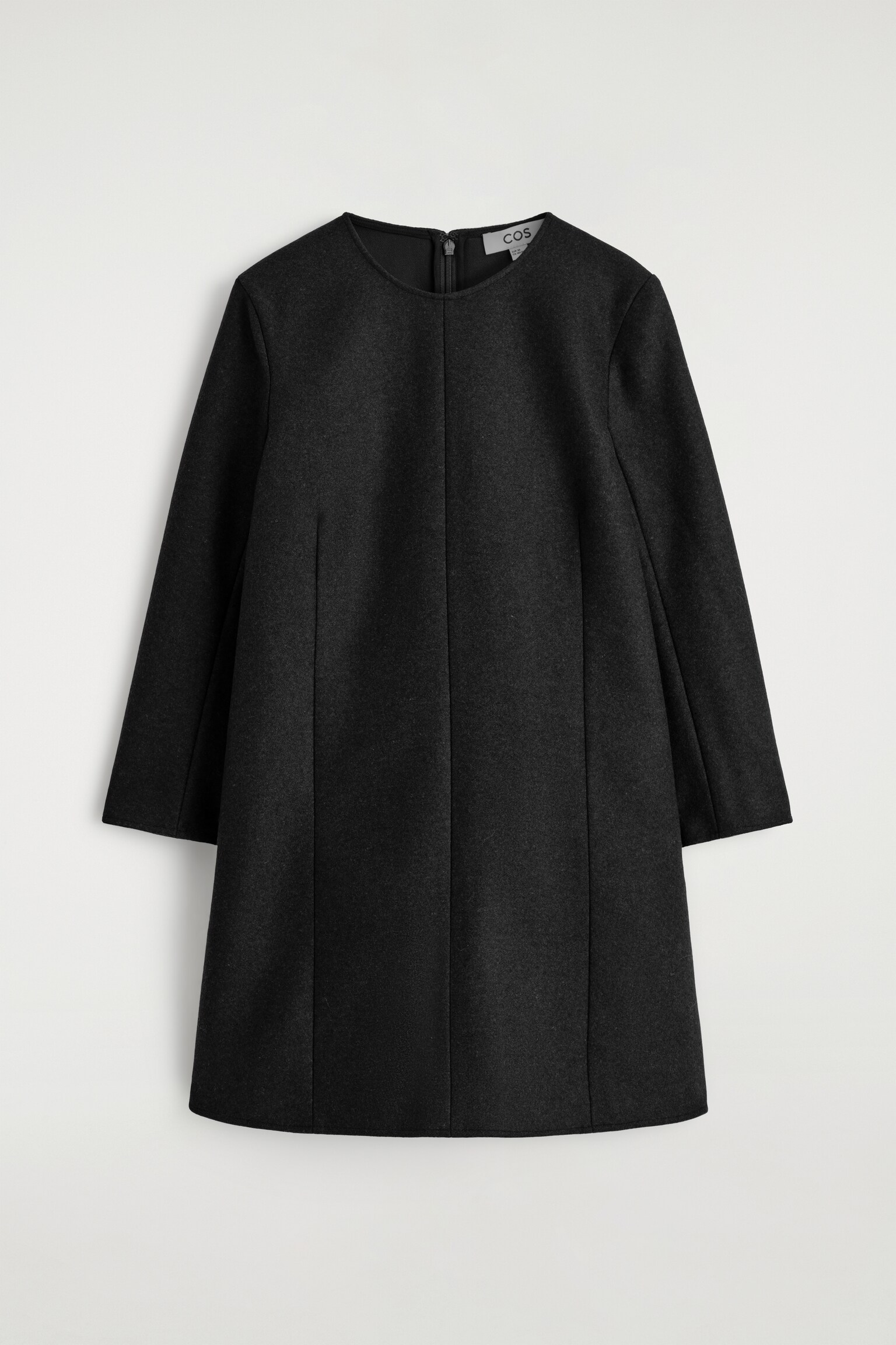 ROBE COURTE À MANCHES LONGUES EN LAINE - NOIR/BRUN - 2