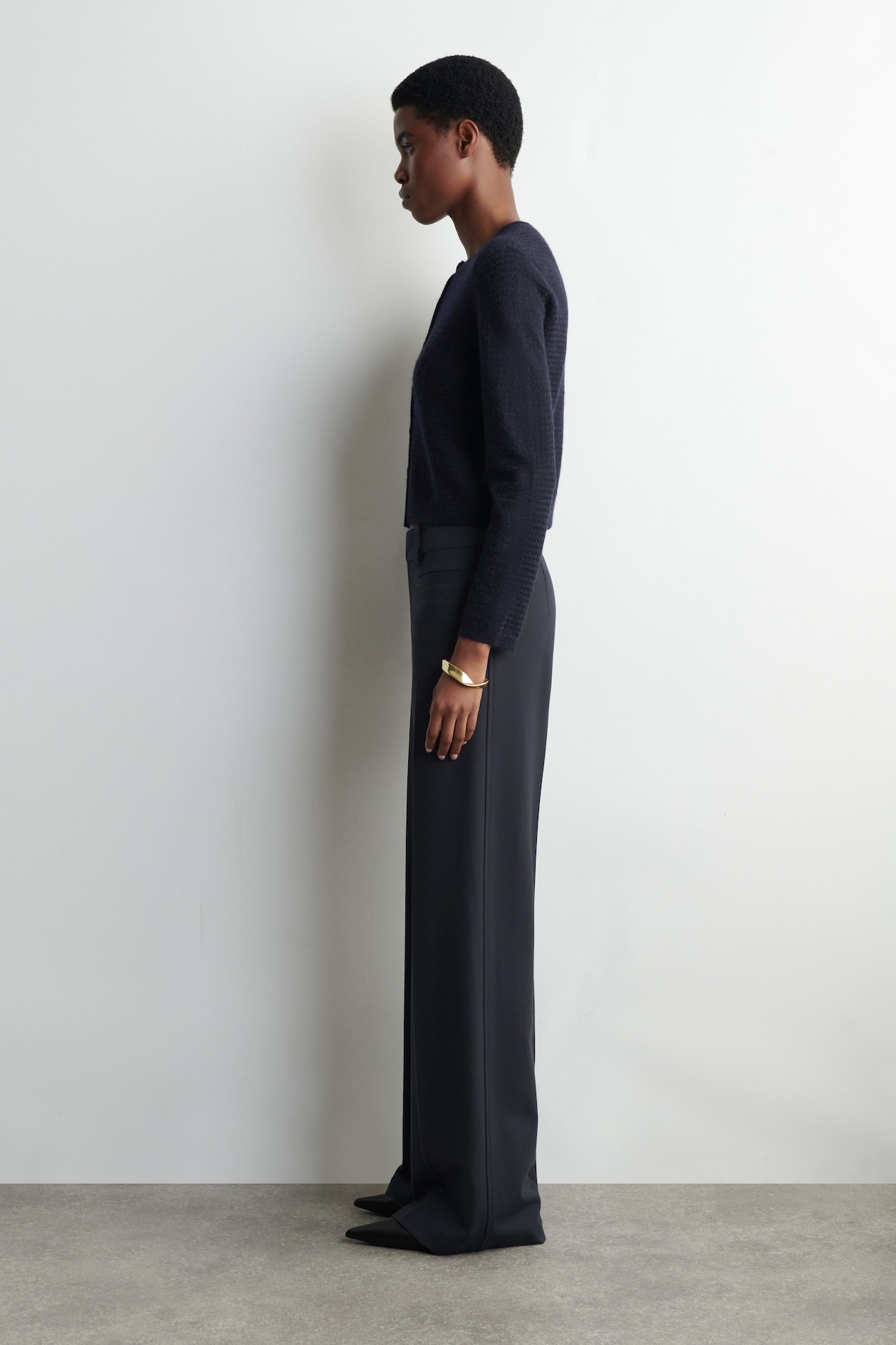 ZIGZAG-KNIT MOHAIR-BLEND CARDIGAN — NAVY