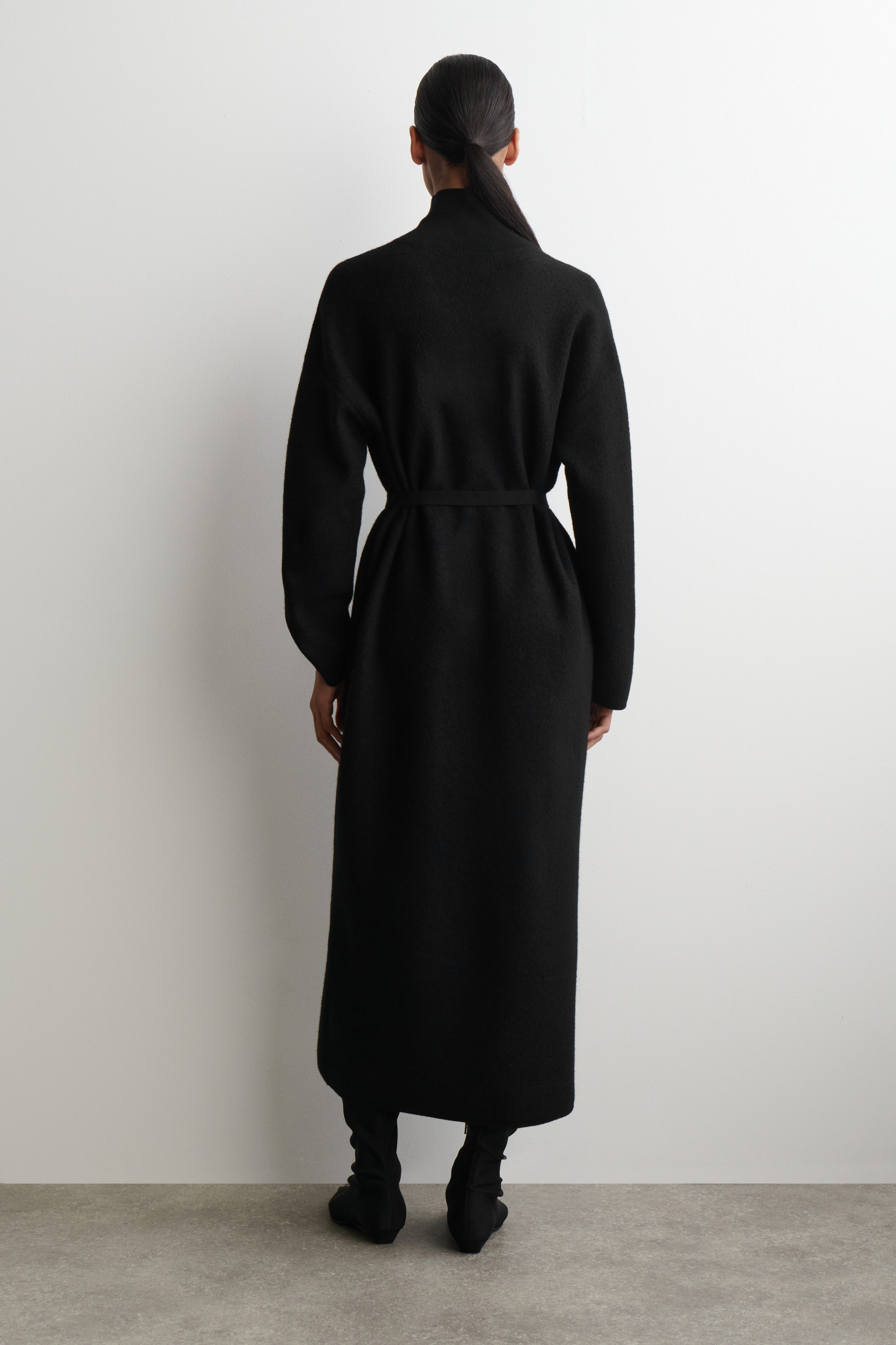 BOILED-WOOL MOCK-NECK DRESS - BLACK | COS US
