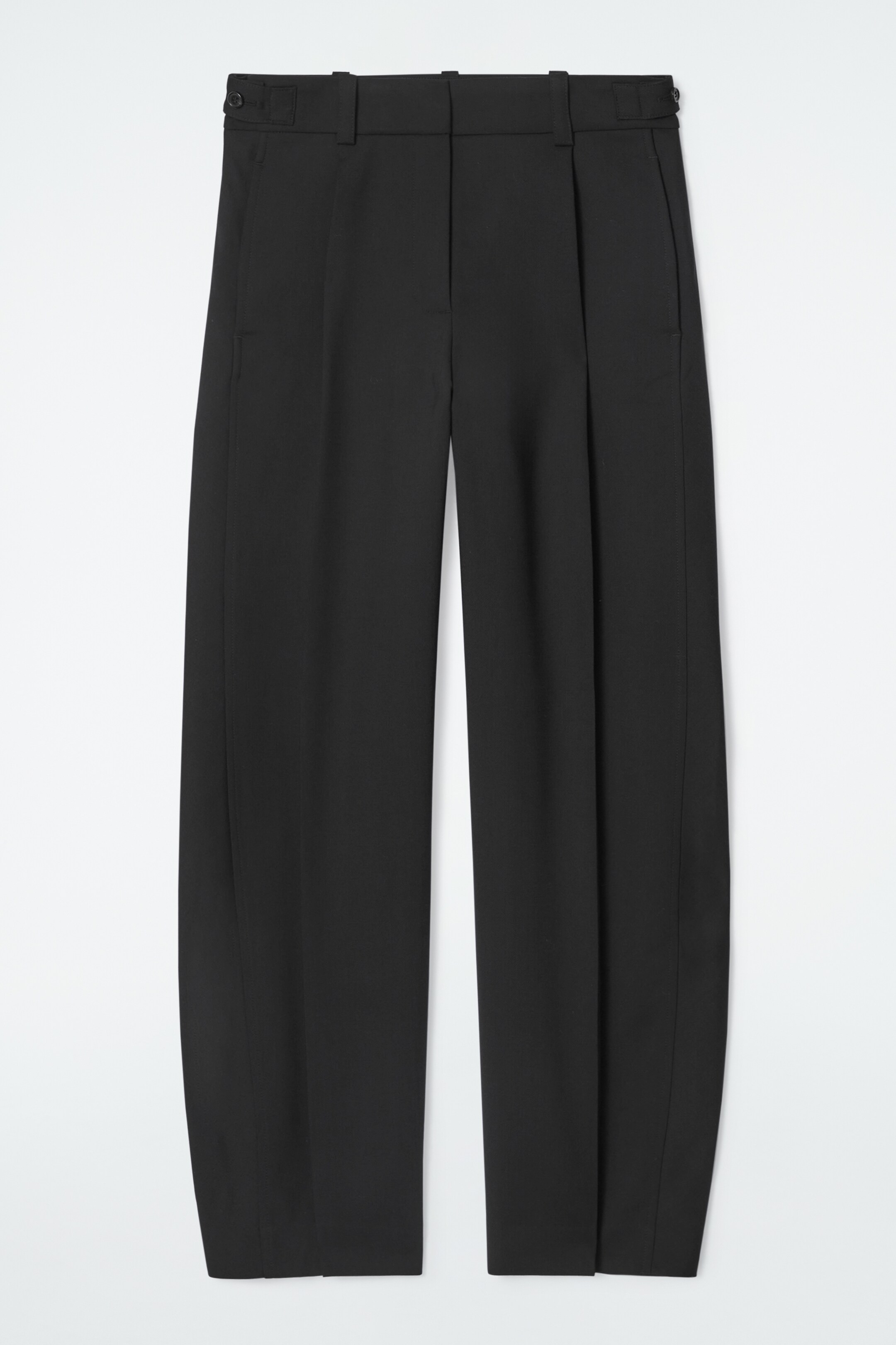 View larger image: WOOL-BLEND BARREL-LEG TROUSERS - BLACK - Ladies | H&M GB 5